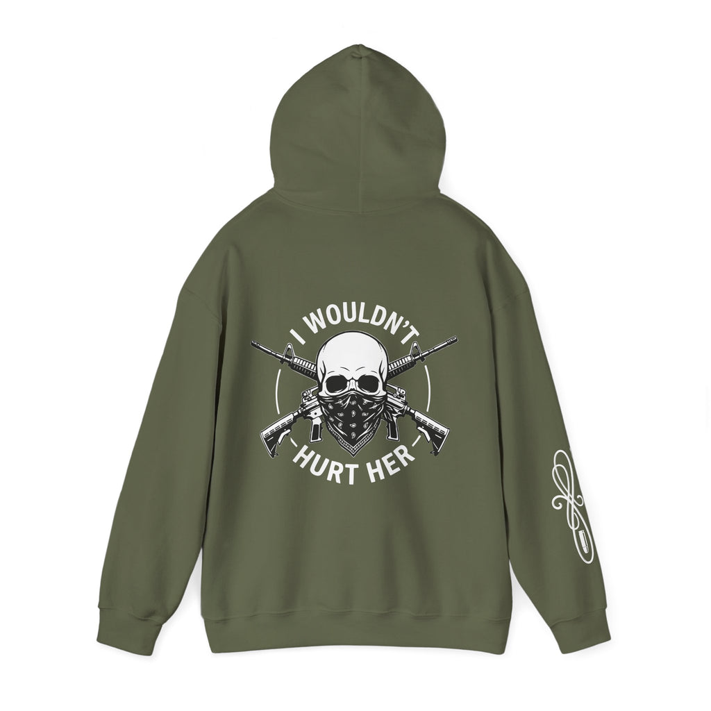 Protective Dad-Assault Rifles Hoodie | Here’s Your Warning | White Font