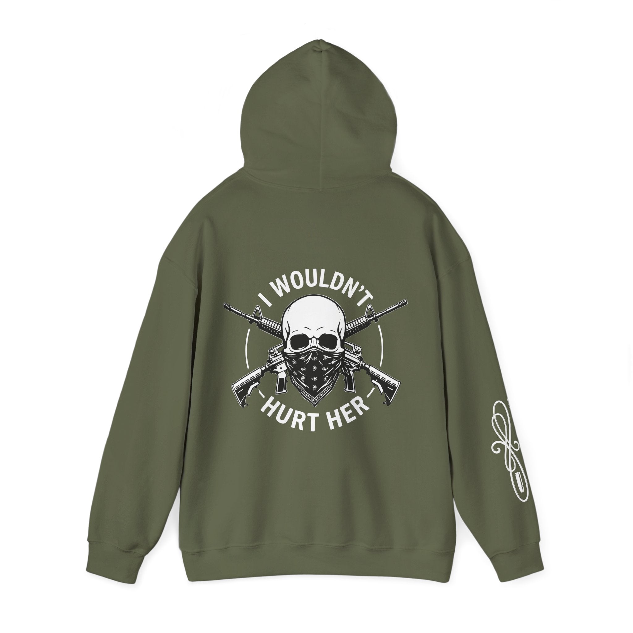 Protective Dad-Assault Rifles Hoodie | Here’s Your Warning | White Font