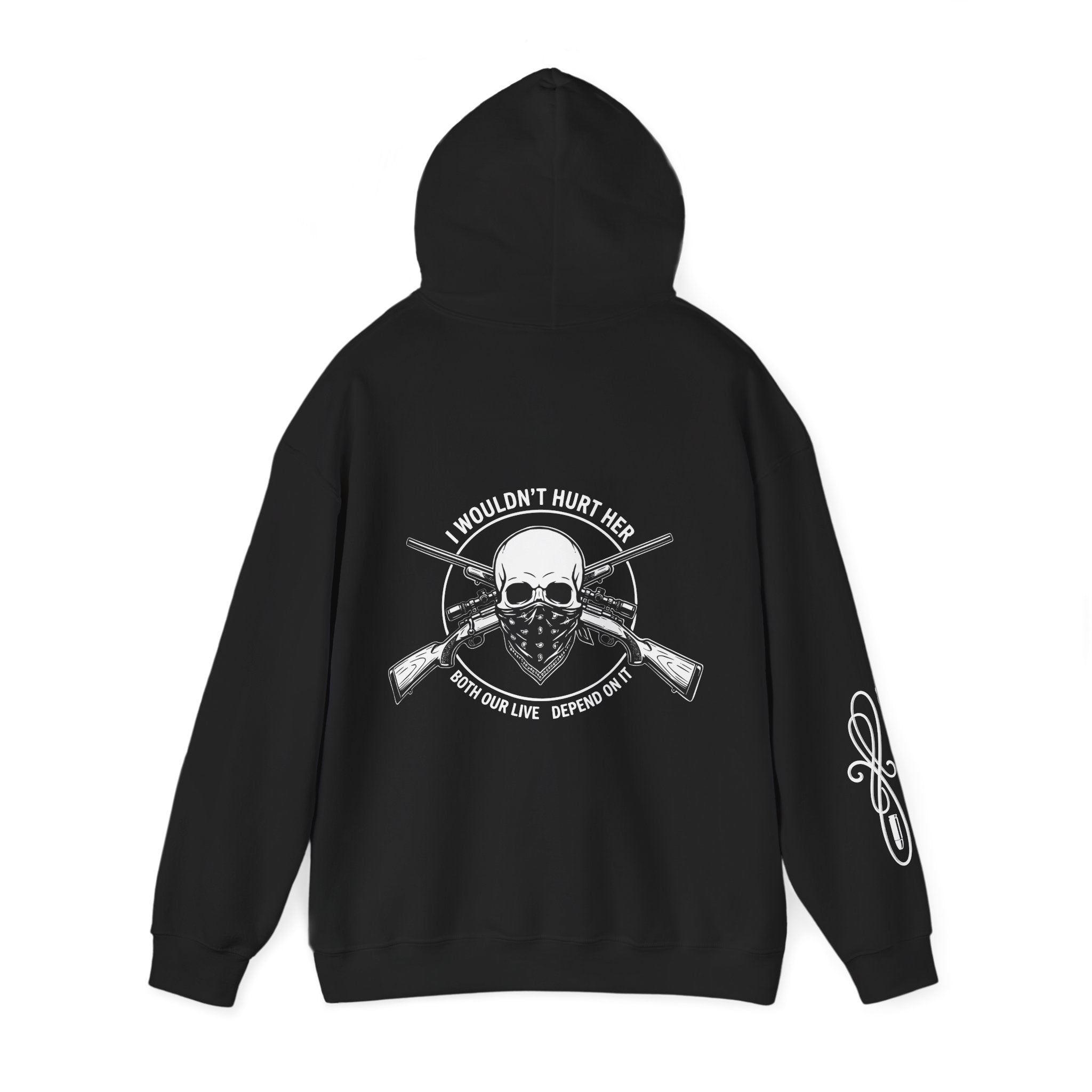 Protective Dad-Rifles Hoodie | Here’s Your Warning | White Font