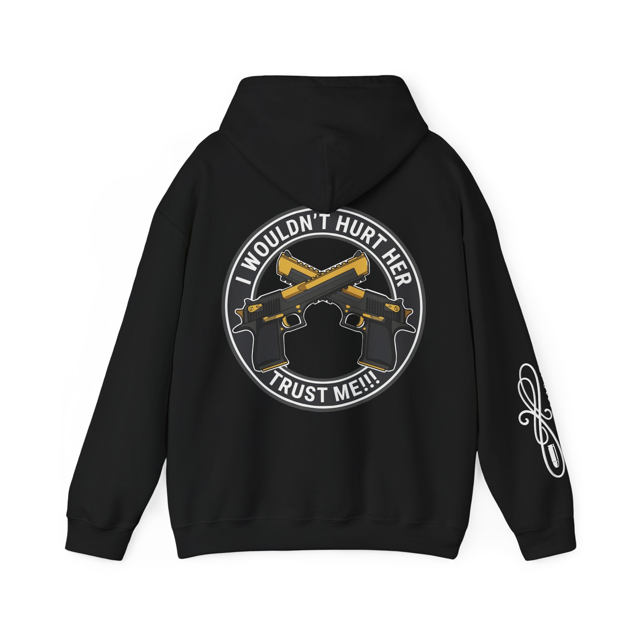 Protective Dad-Pistols Hoodie | Here’s Your Warning | White Font