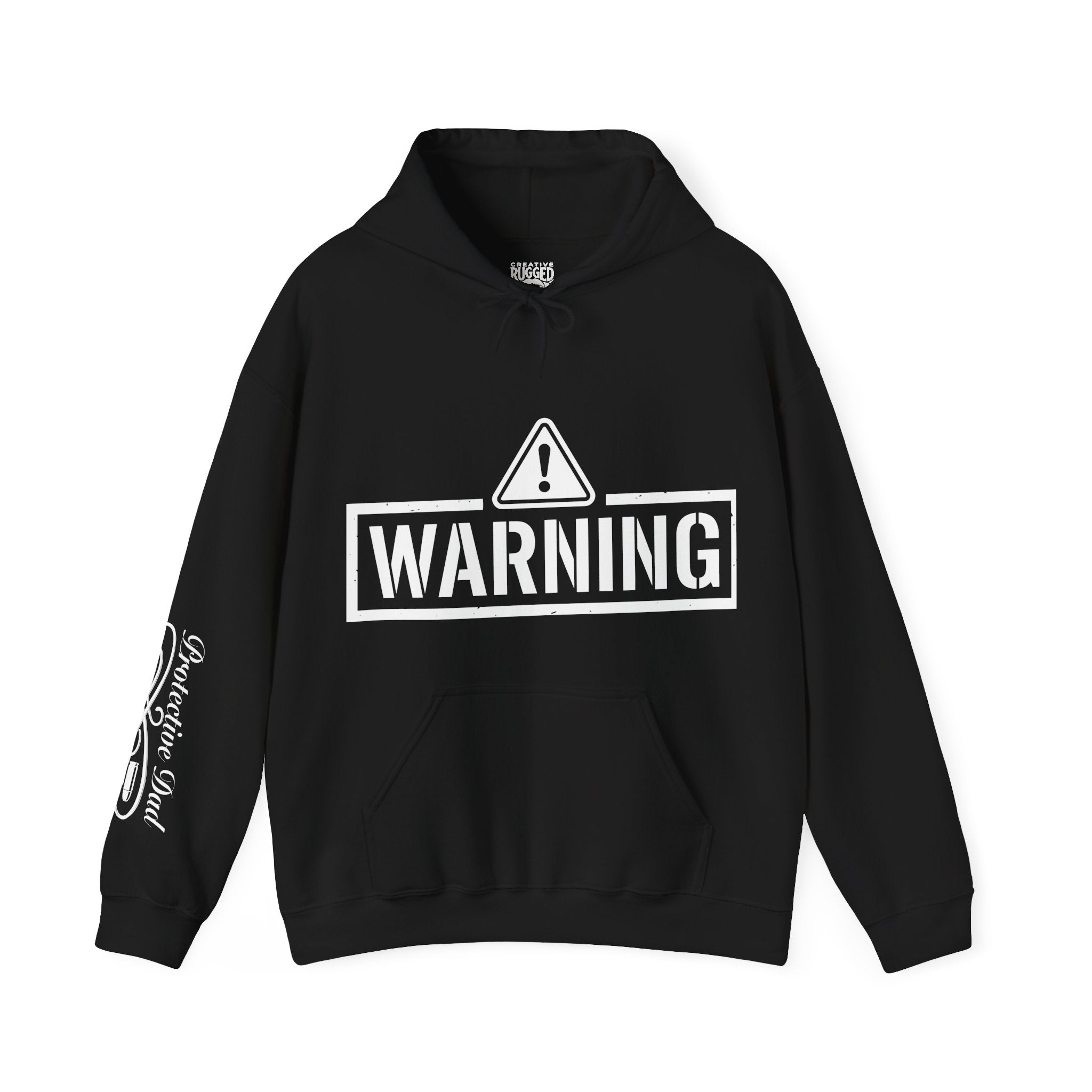 Protective Dad-Pistols Hoodie | Here’s Your Warning | White Font