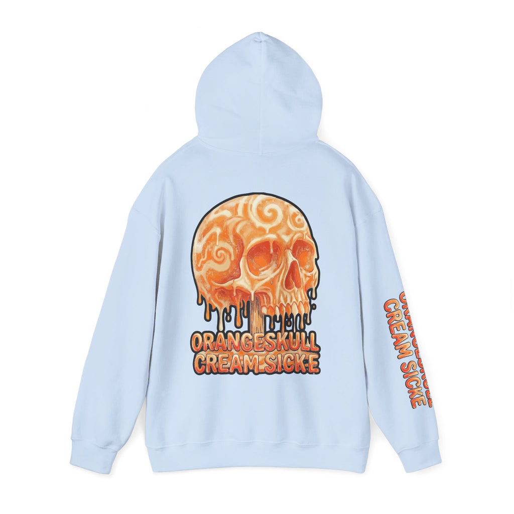 Skullcream-Orangeskull Cream Sickle Hoodie | Dripping Skull Graphic