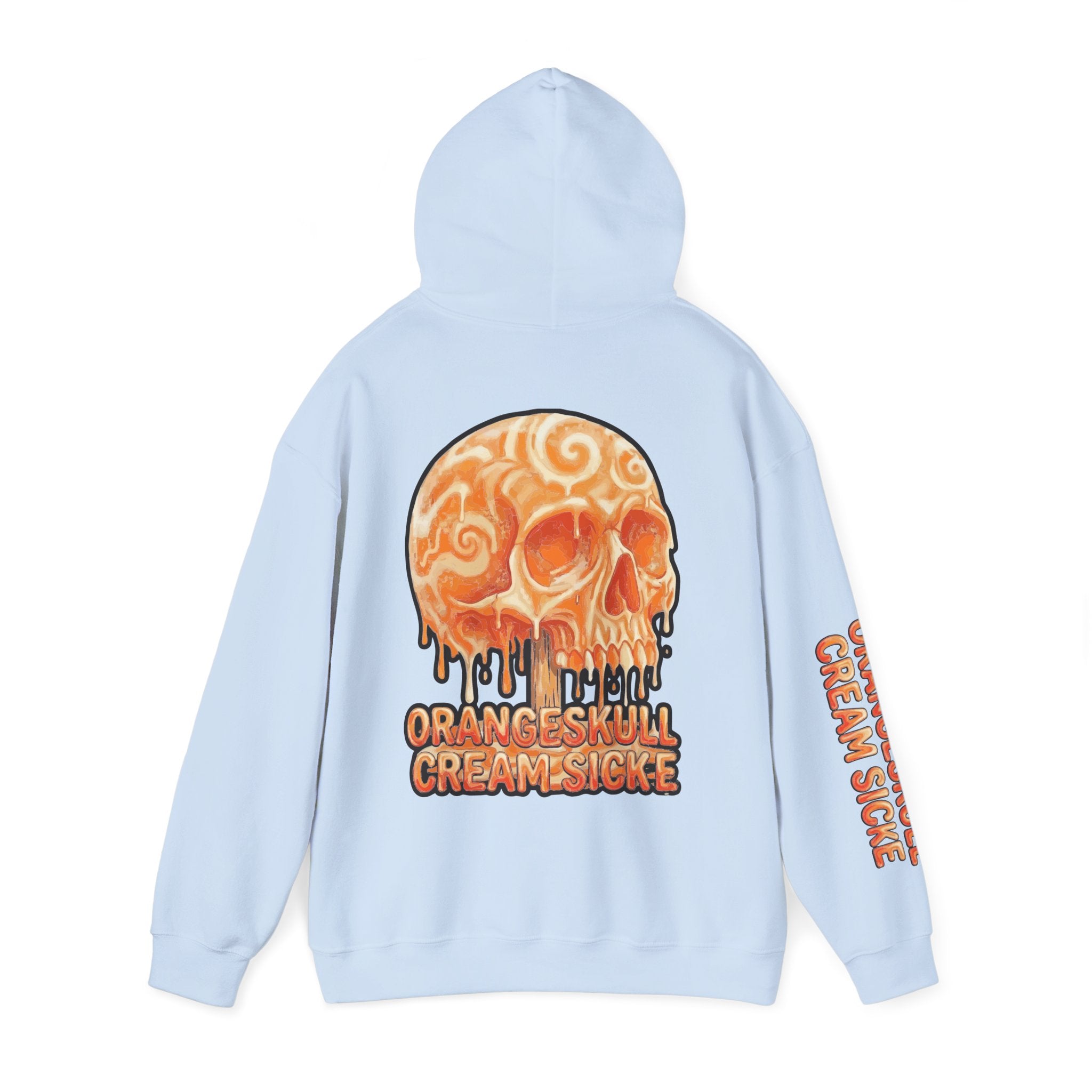 Skullcream-Orangeskull Cream Sickle Hoodie | Dripping Skull Graphic