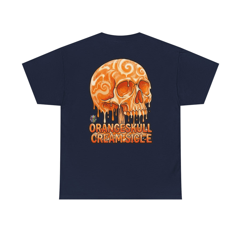 Skullcream-Orangeskull Cream Sickle T-Shirt | Colorful Drip Graphic Tee