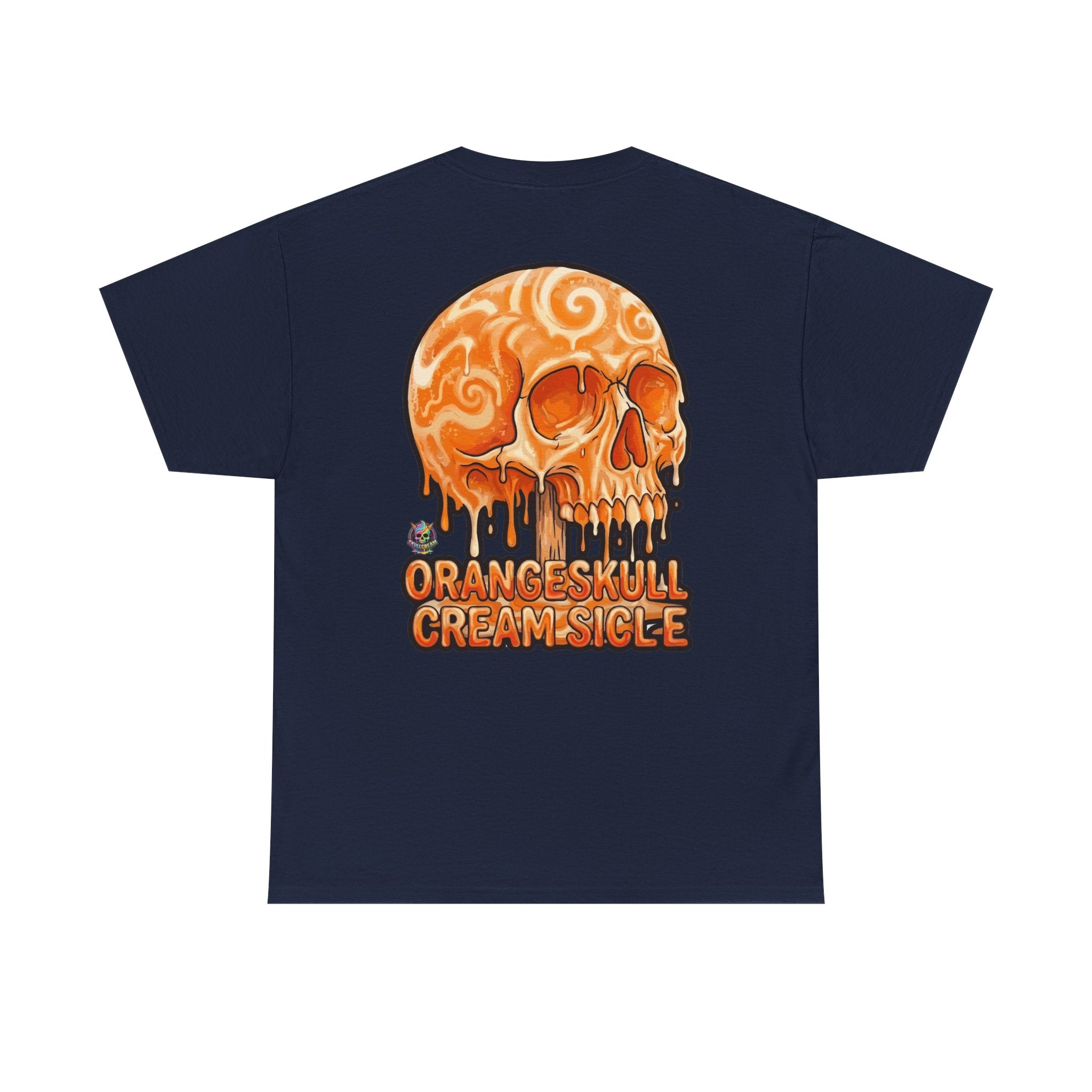 Skullcream-Orangeskull Cream Sickle T-Shirt | Colorful Drip Graphic Tee