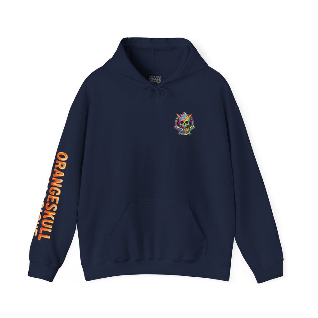 Skullcream-Orangeskull Cream Sickle Hoodie | Dripping Skull Graphic
