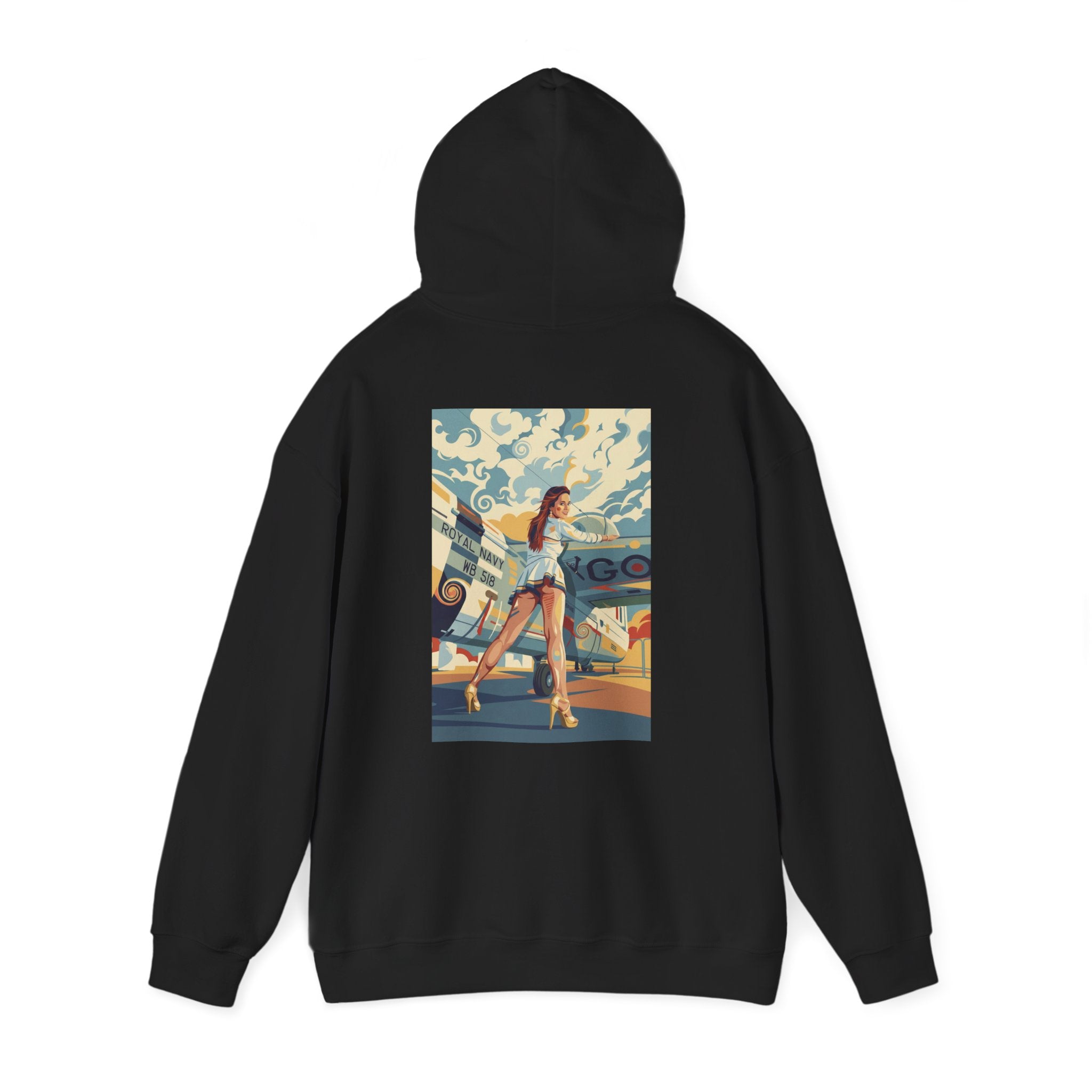 Yes Sir-Pin Up Stewardess Hoodie | Parental Advisory  for the Bearded