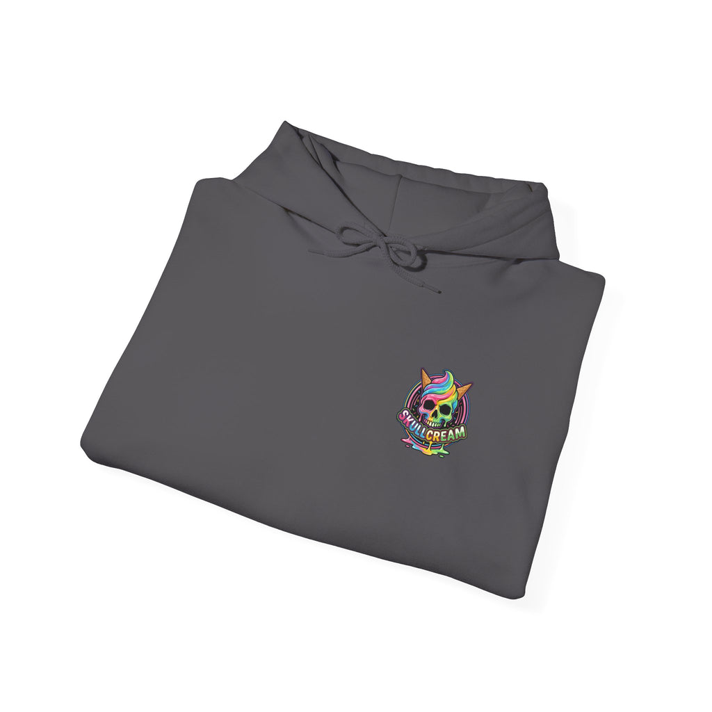 Skullcream-Orangeskull Cream Sickle Hoodie | Dripping Skull Graphic