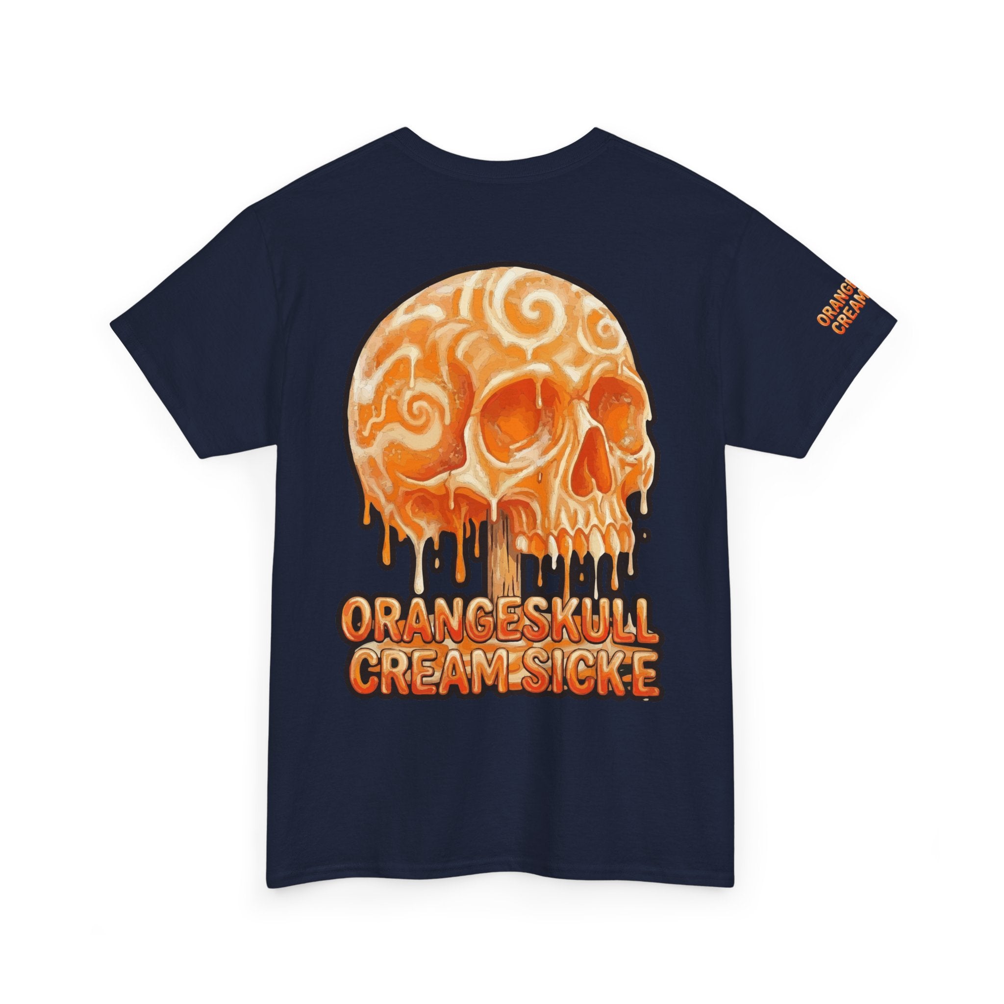 Skullcream-Orangeskull Cream Sickle T-Shirt | Colorful Drip Graphic Tee
