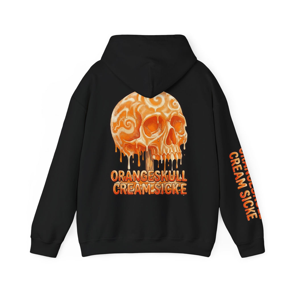 Skullcream-Orangeskull Cream Sickle Hoodie | Dripping Skull Graphic