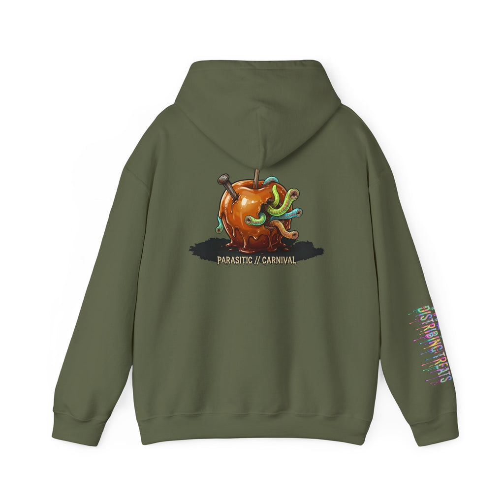 Skullcream Creepy Candy Apple Hoodie — 'Parasitic Carnival' Graphic Pullover