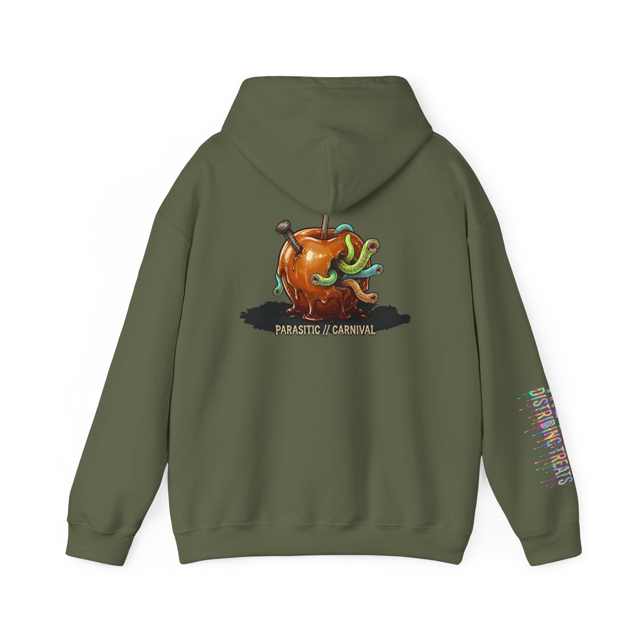 Skullcream Creepy Candy Apple Hoodie — 'Parasitic Carnival' Graphic Pullover