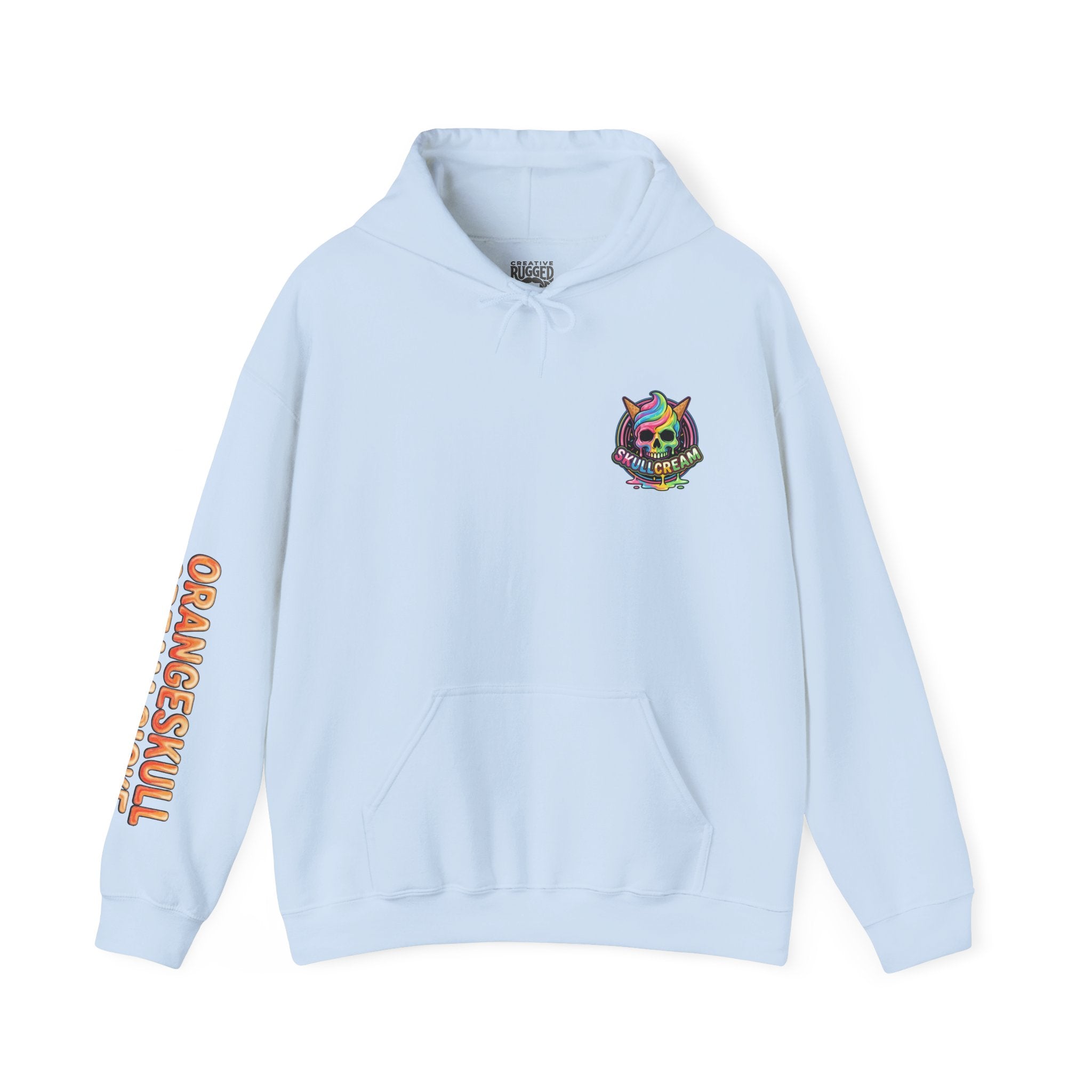 Skullcream-Orangeskull Cream Sickle Hoodie | Dripping Skull Graphic