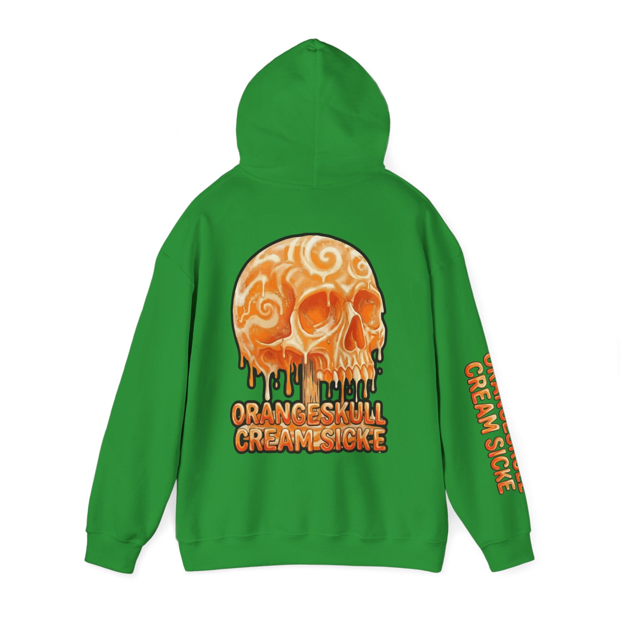Skullcream-Orangeskull Cream Sickle Hoodie | Dripping Skull Graphic