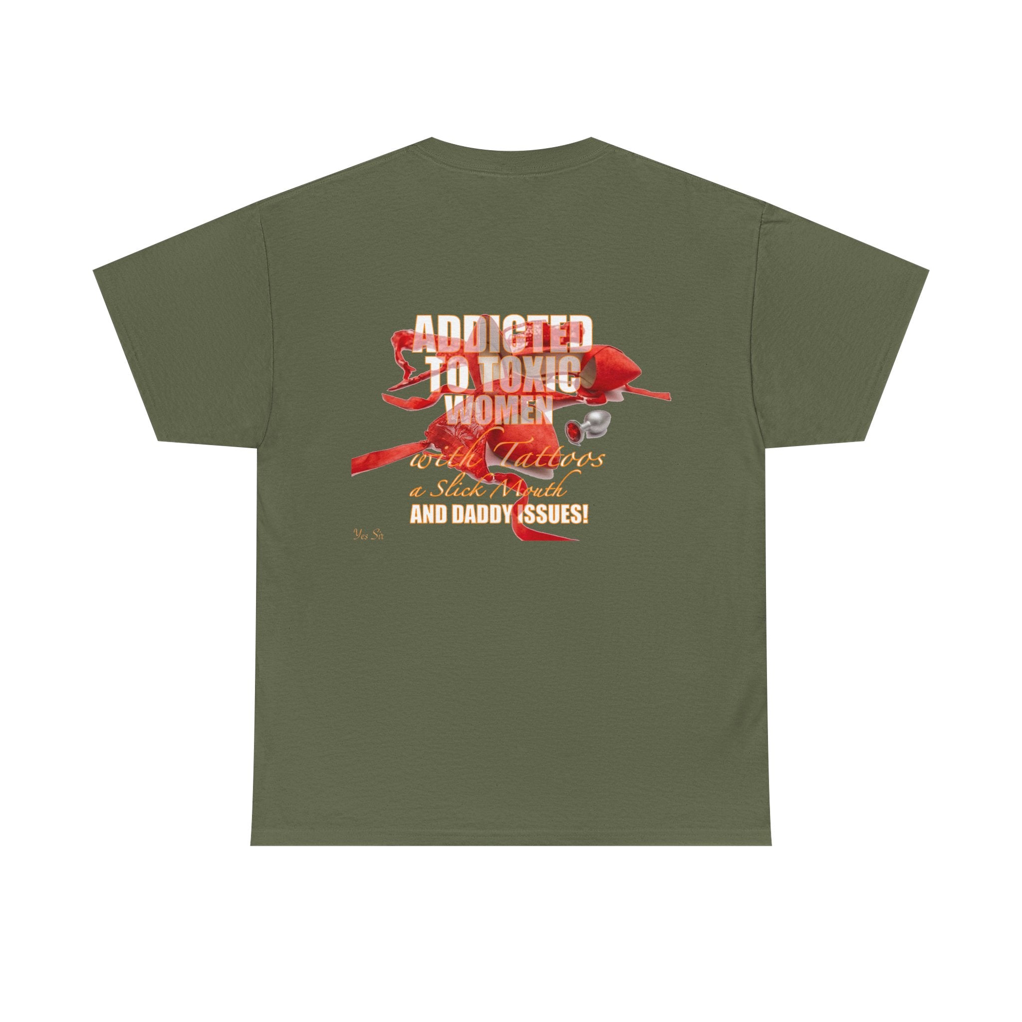 Addicted | Yes Sir T Shirt | Recovering Addict Red Graphic T Shirt