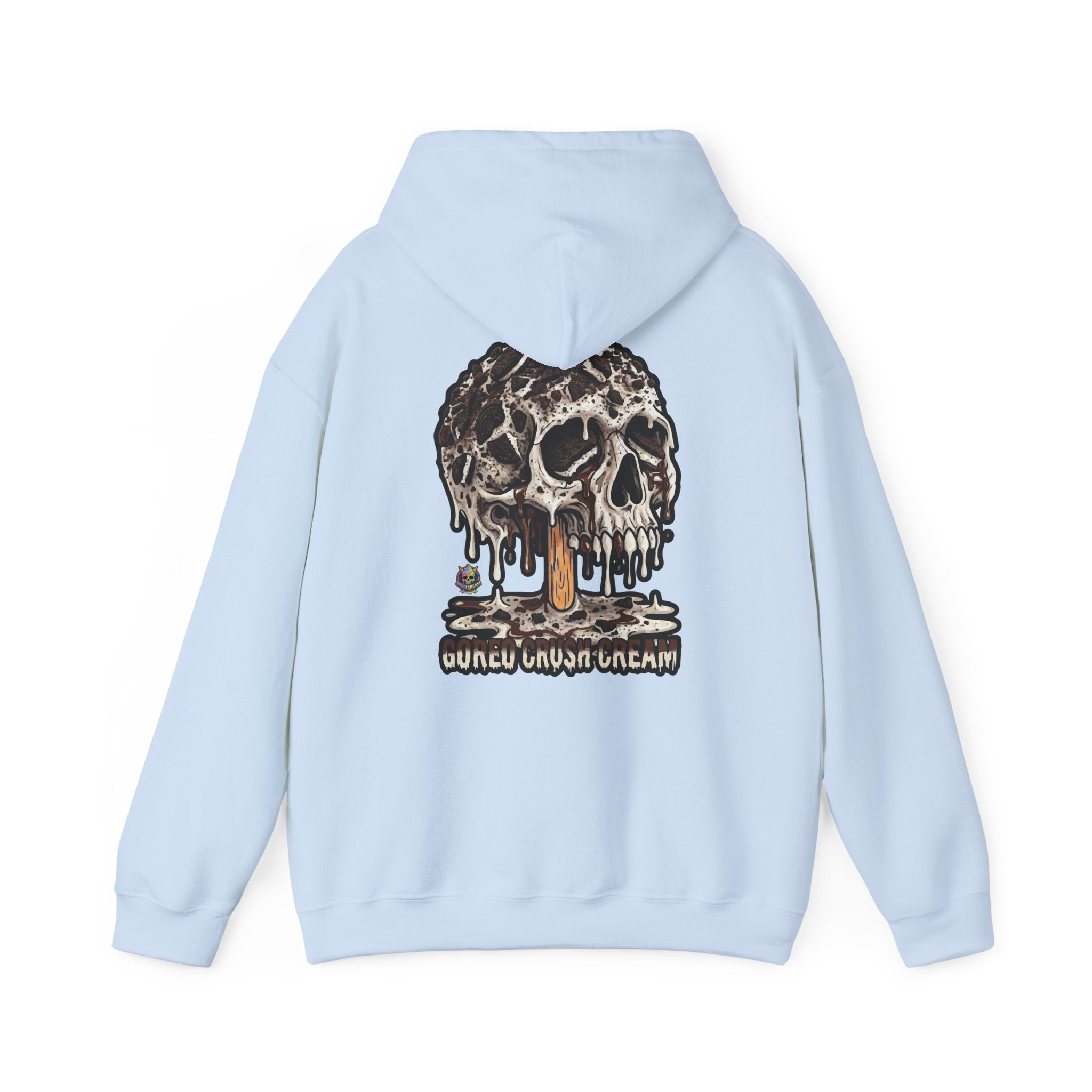 Skullcream-Goreo Crush Cream Hoodie | Dripping Skull Graphic