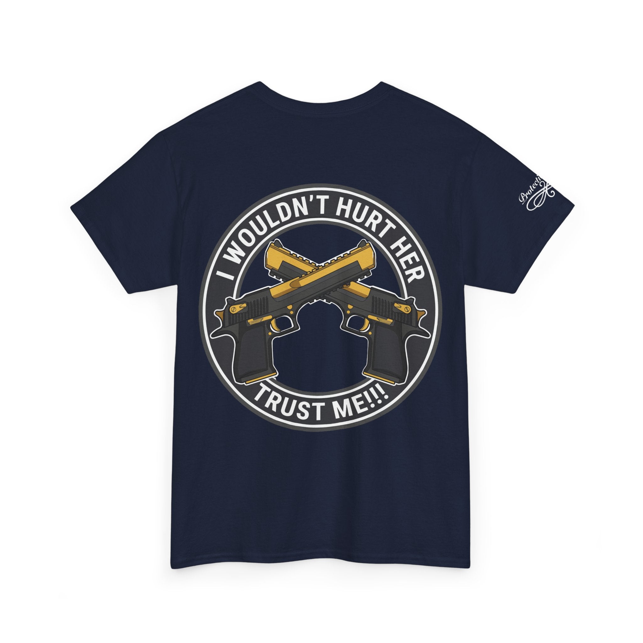 Protective Dad-Pistols T-Shirt | Here’s Your Warning | White Font