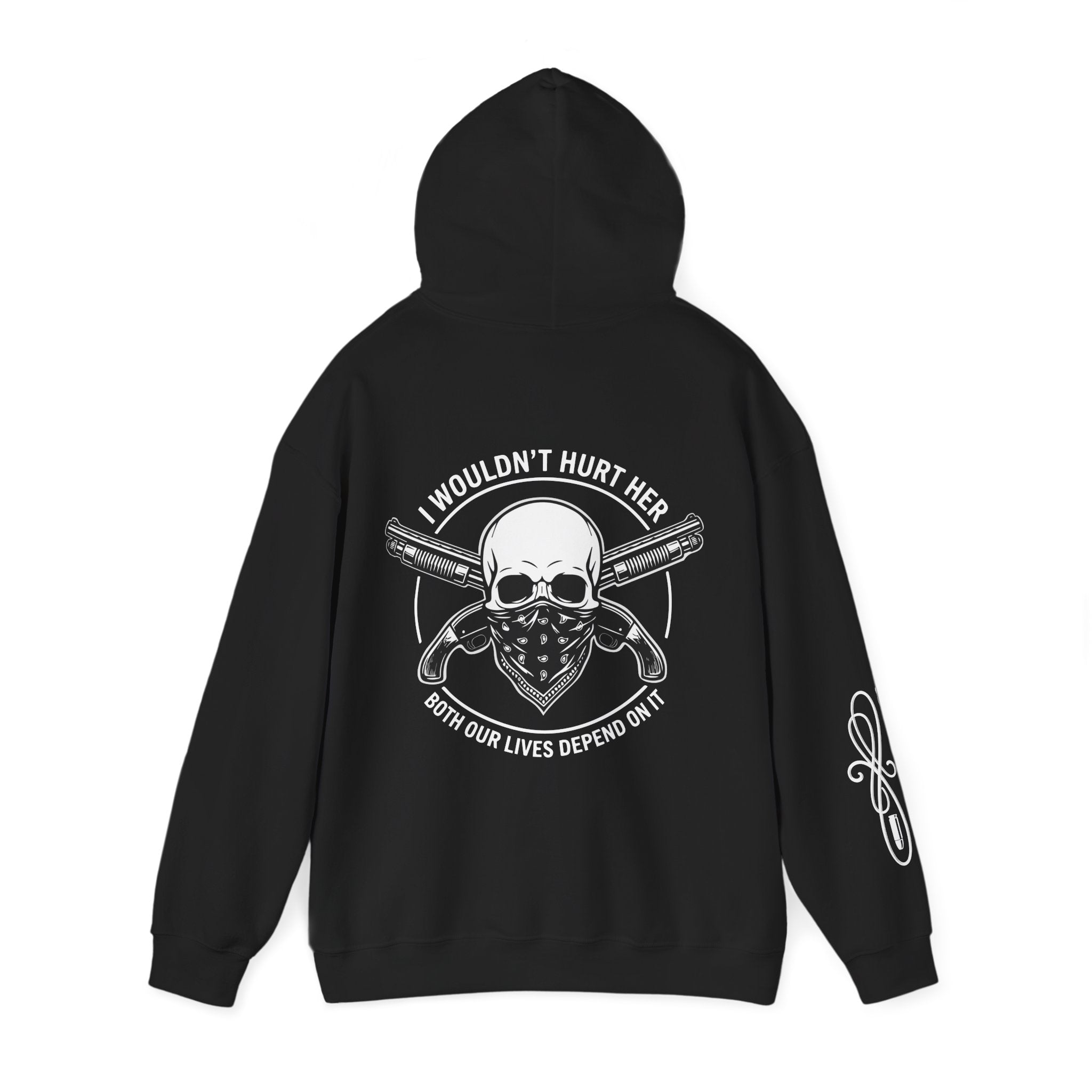 Protective Dad-Sawed Off Shotguns Hoodie | Here’s Your Warning | White Font