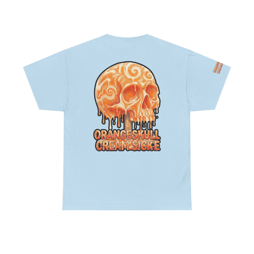 Skullcream-Orangeskull Cream Sickle T-Shirt | Colorful Drip Graphic Tee
