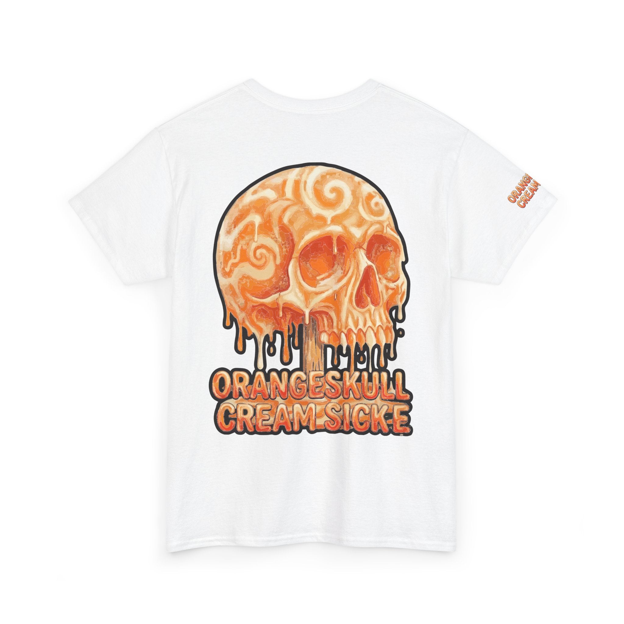 Skullcream-Orangeskull Cream Sickle T-Shirt | Colorful Drip Graphic Tee