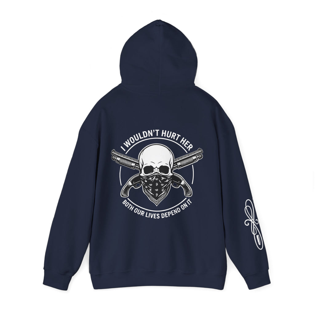 Protective Dad-Sawed Off Shotguns Hoodie | Here’s Your Warning | White Font