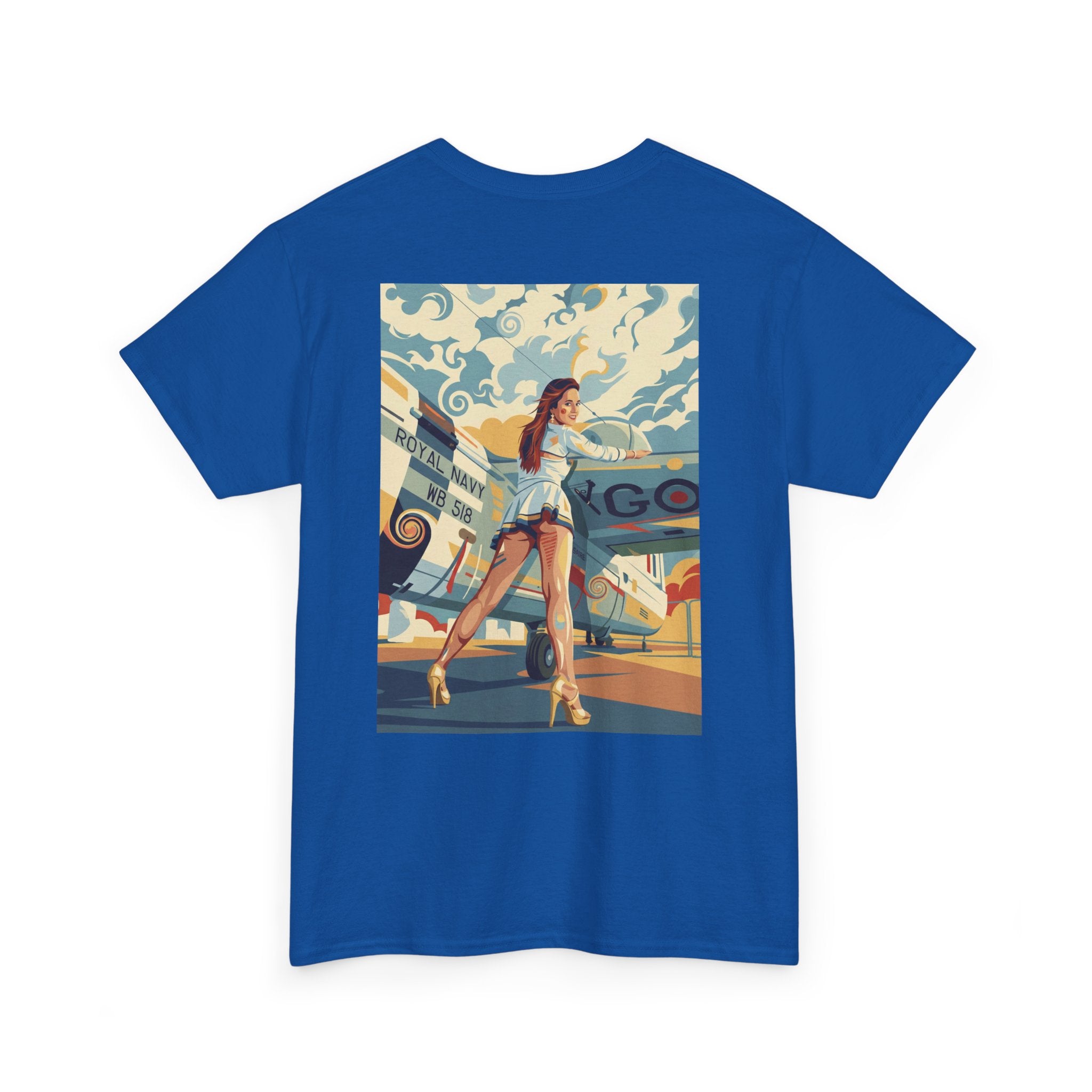 Yes Sir-Pin Up Stewardess T-Shirt | Parental Advisory  for the Bearded