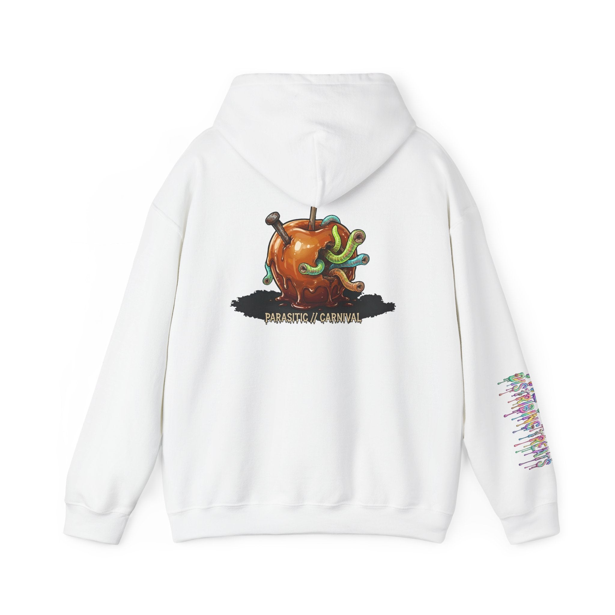 Skullcream Creepy Candy Apple Hoodie — 'Parasitic Carnival' Graphic Pullover