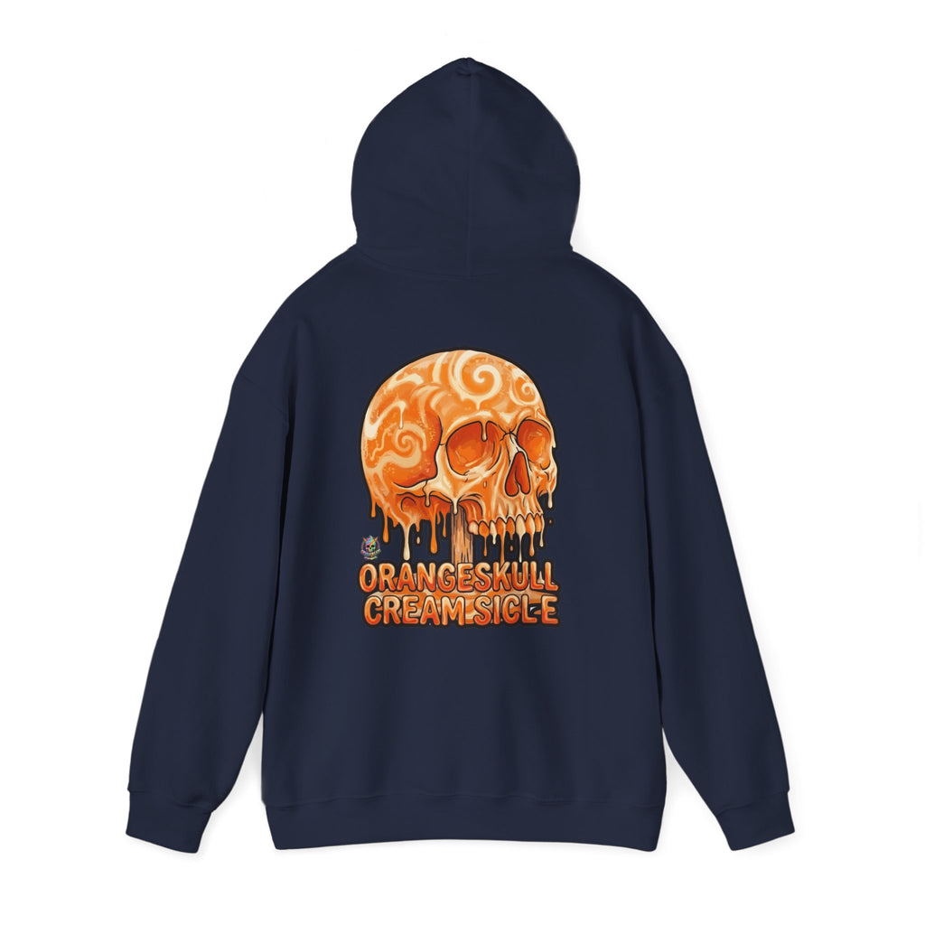 Skullcream-Orangeskull Cream Sickle Hoodie | Dripping Skull Graphic