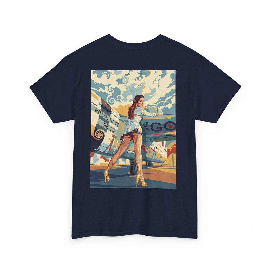 Good Girl-Pin Up Stewardess T-Shirt | Parental Advisory  for the Bearded