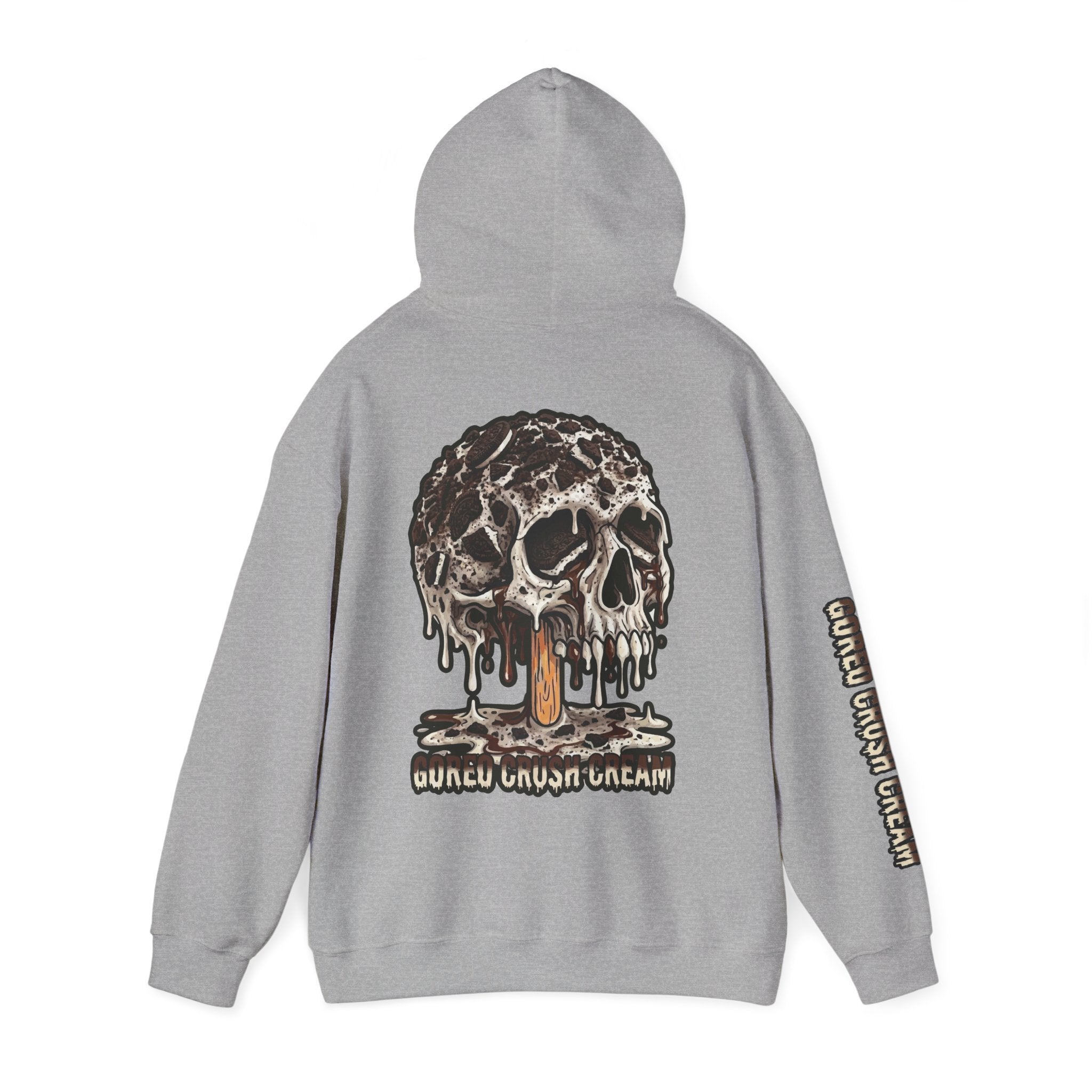 Skullcream-Goreo Crush Cream Hoodie | Dripping Skull Graphic