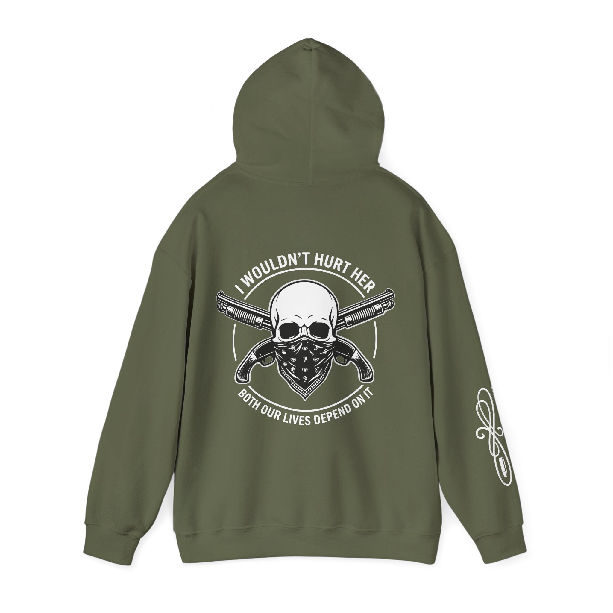 Protective Dad-Sawed Off Shotguns Hoodie | Here’s Your Warning | White Font