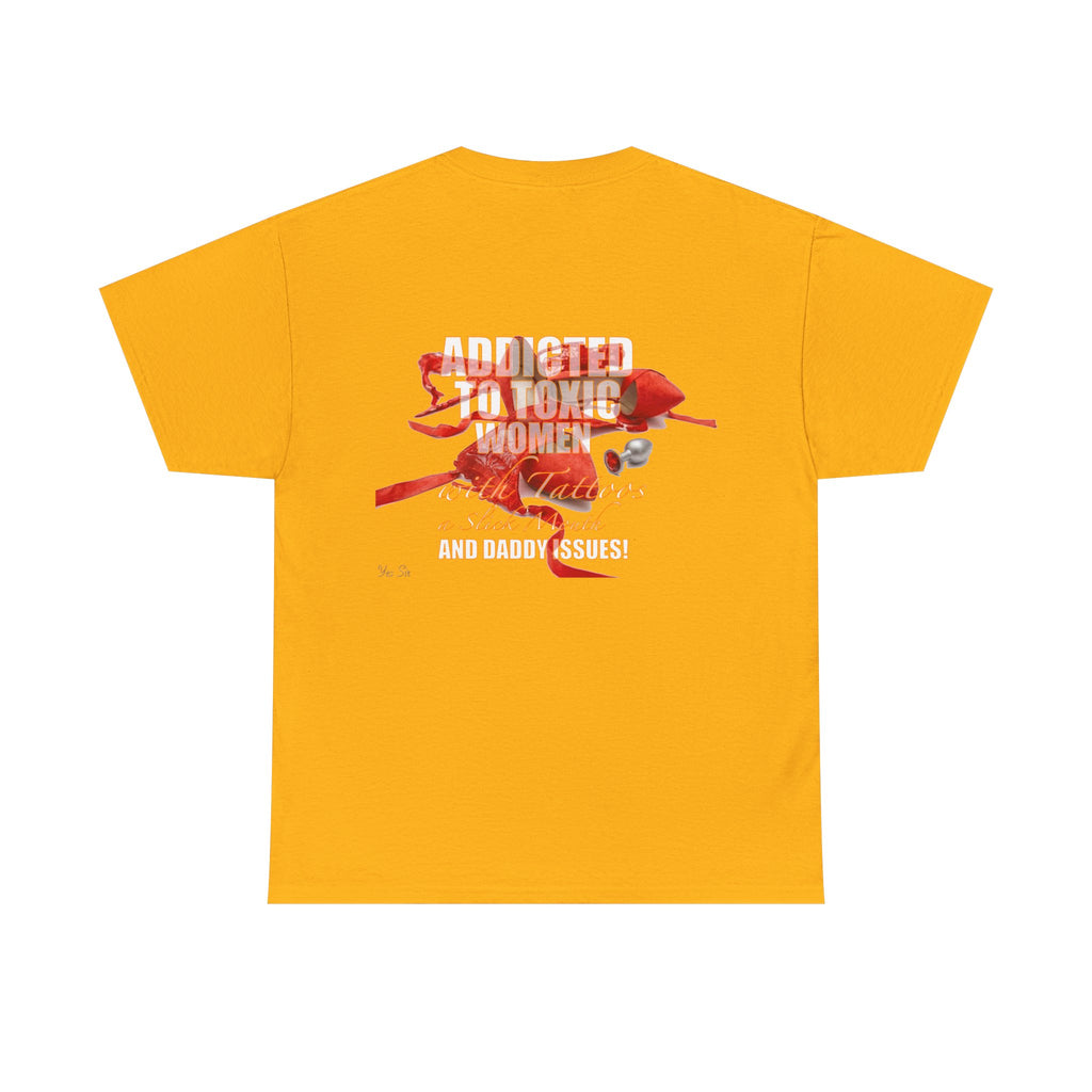 Addicted | Yes Sir T Shirt | Recovering Addict Red Graphic T Shirt
