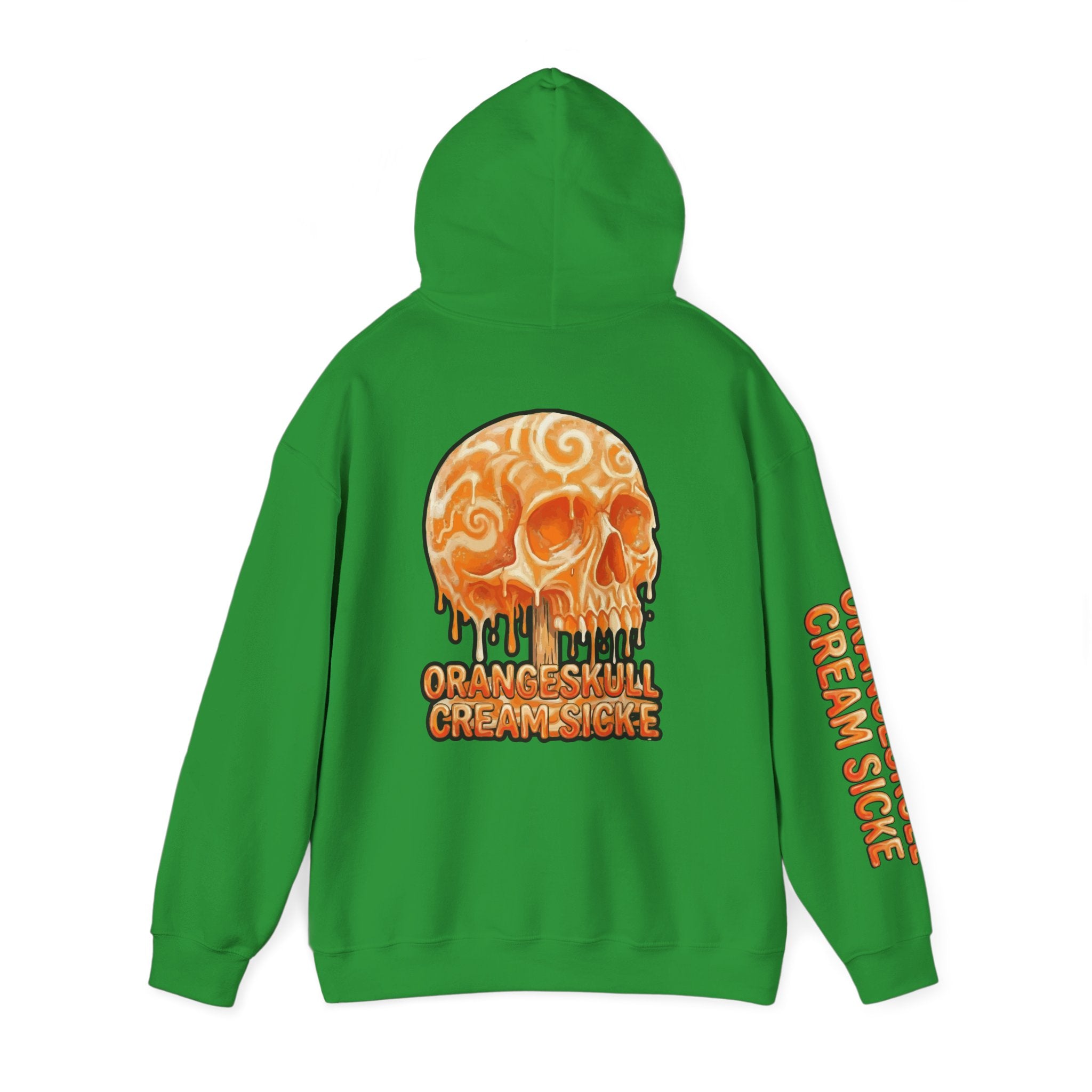 Skullcream-Orangeskull Cream Sickle Hoodie | Dripping Skull Graphic