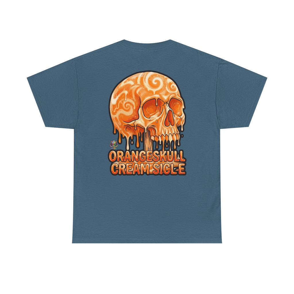 Skullcream-Orangeskull Cream Sickle T-Shirt | Colorful Drip Graphic Tee