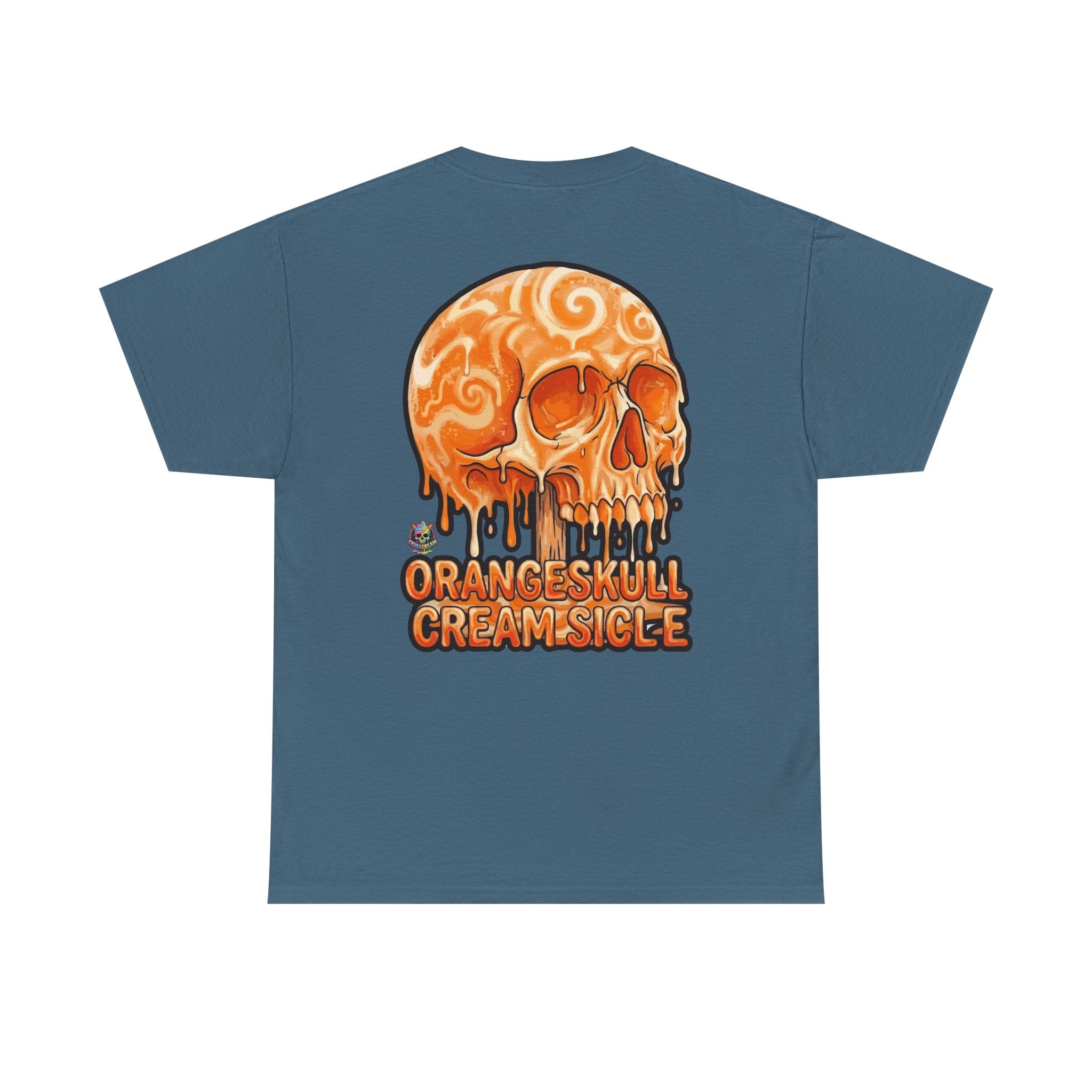 Skullcream-Orangeskull Cream Sickle T-Shirt | Colorful Drip Graphic Tee
