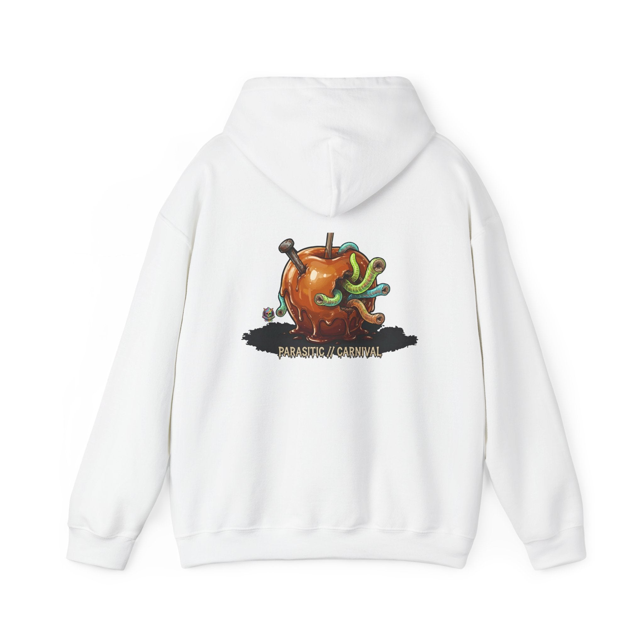 Skullcream Creepy Candy Apple Hoodie — 'Parasitic Carnival' Graphic Pullover