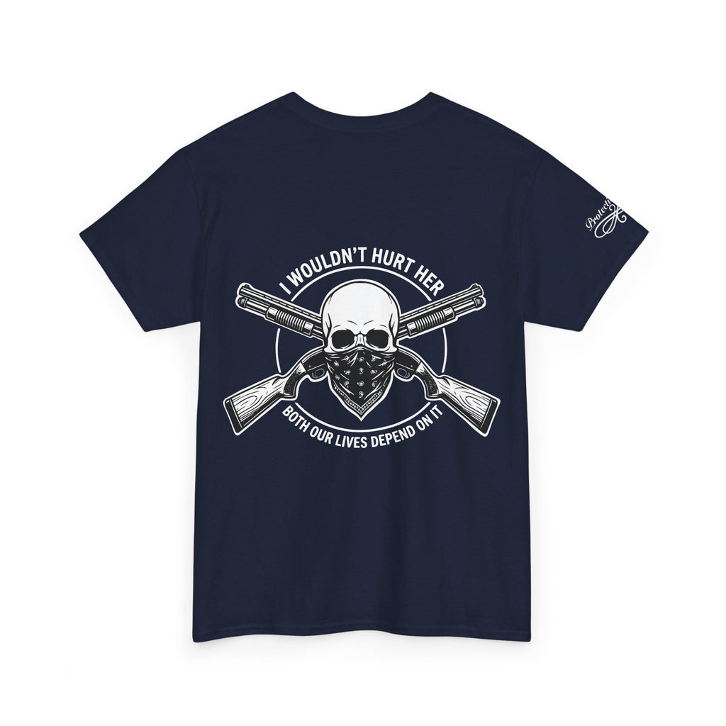Protective Dad-Shotguns T-Shirt | Here’s Your Warning | White Font