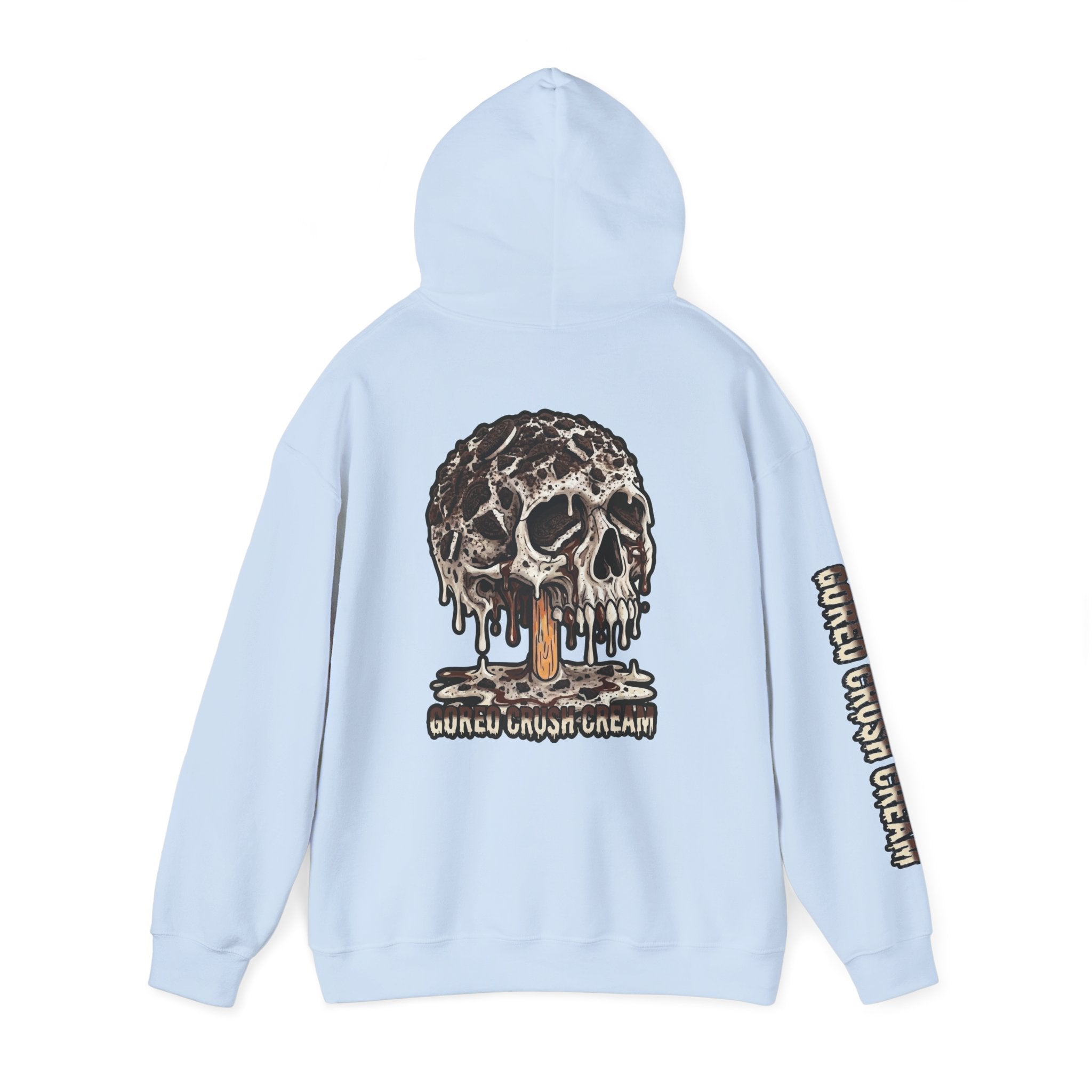 Skullcream-Goreo Crush Cream Hoodie | Dripping Skull Graphic