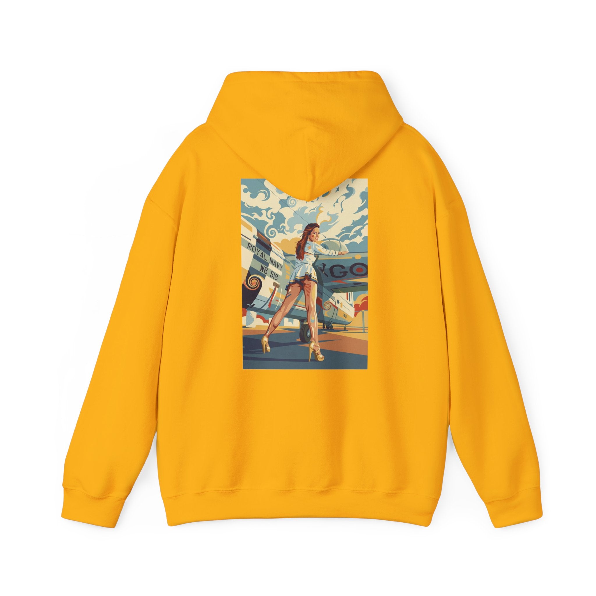 Yes Sir-Pin Up Stewardess Hoodie | Parental Advisory  for the Bearded