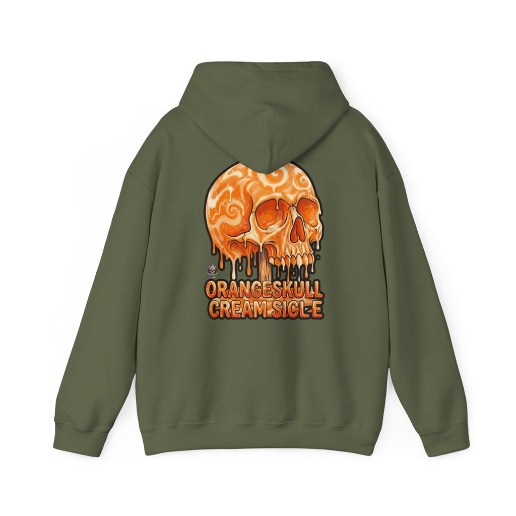 Skullcream-Orangeskull Cream Sickle Hoodie | Dripping Skull Graphic