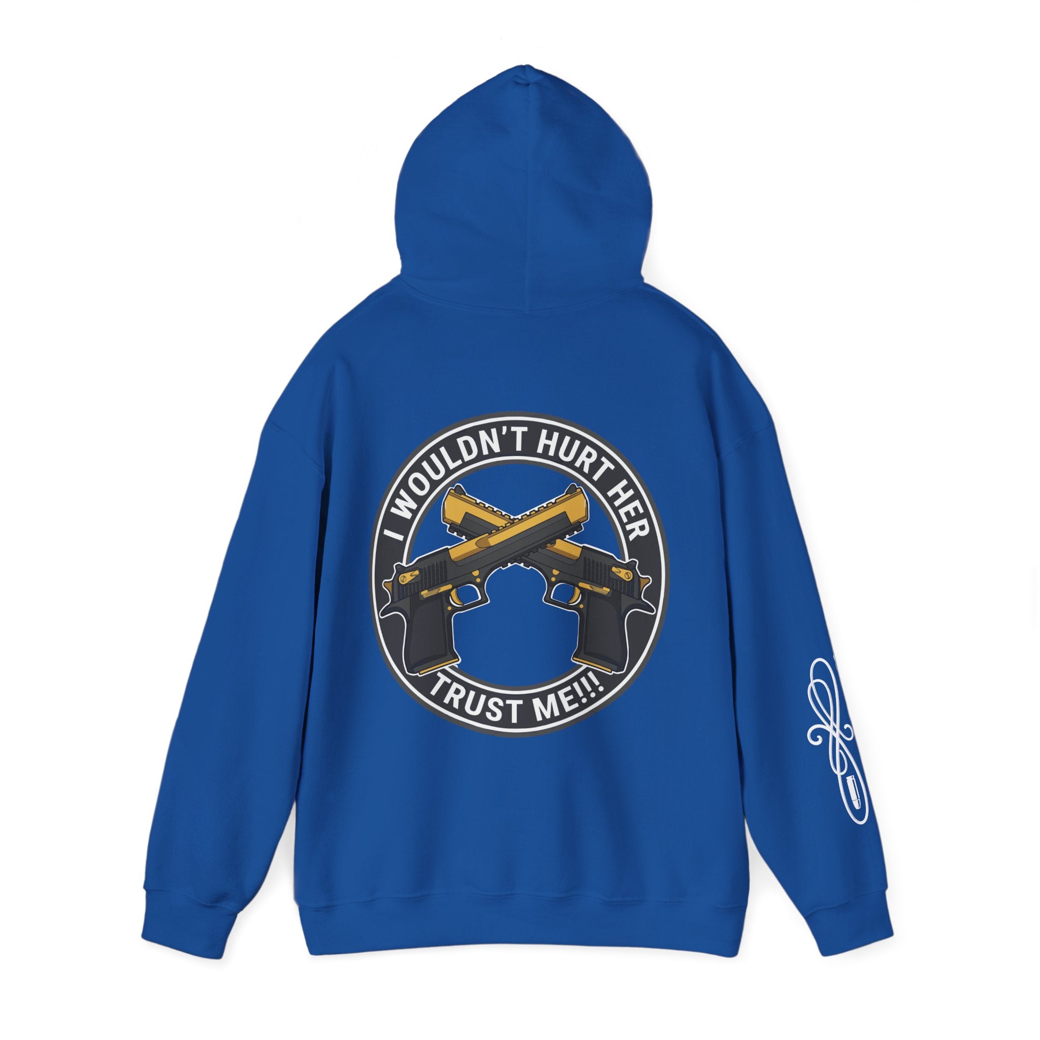 Protective Dad-Pistols Hoodie | Here’s Your Warning | White Font