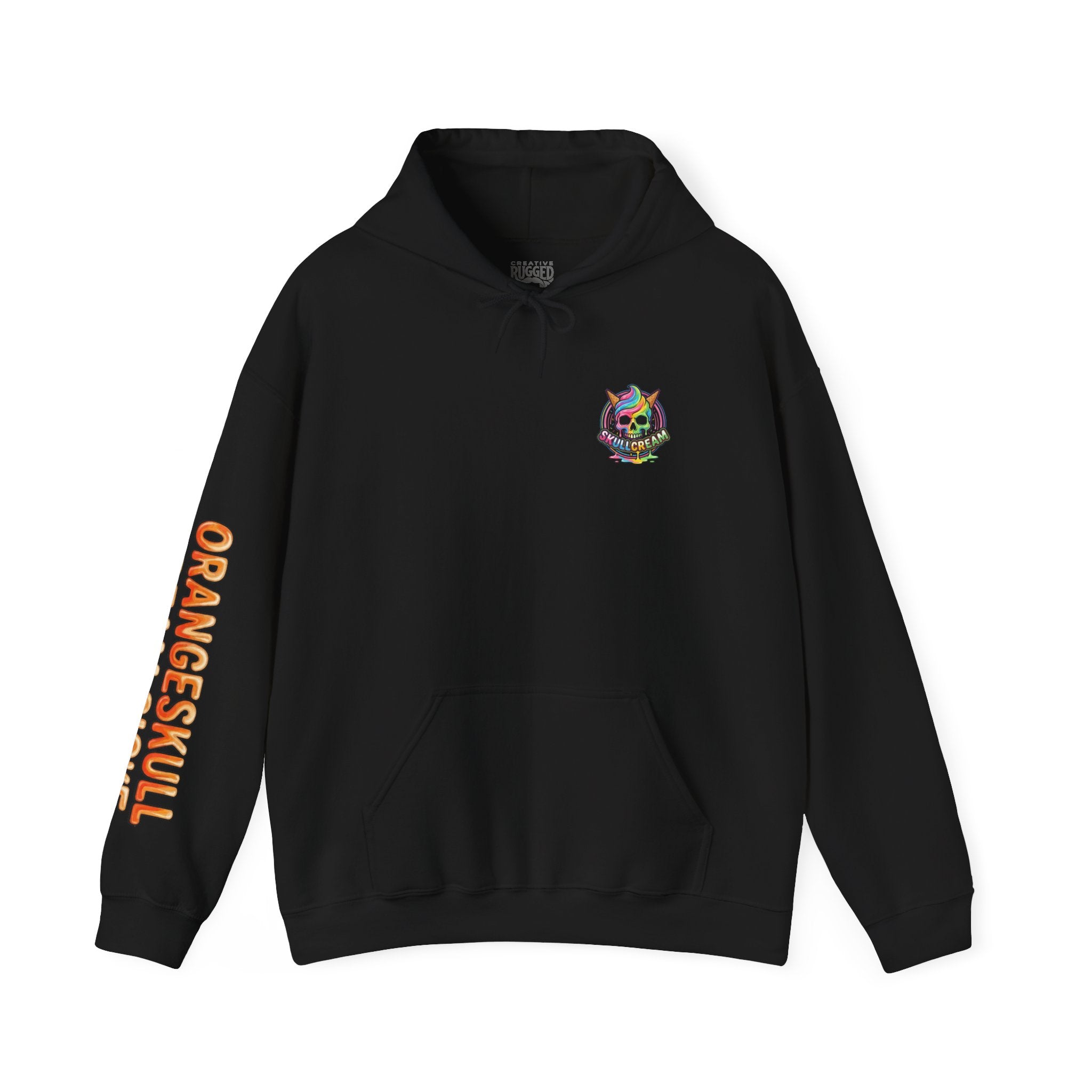 Skullcream-Orangeskull Cream Sickle Hoodie | Dripping Skull Graphic