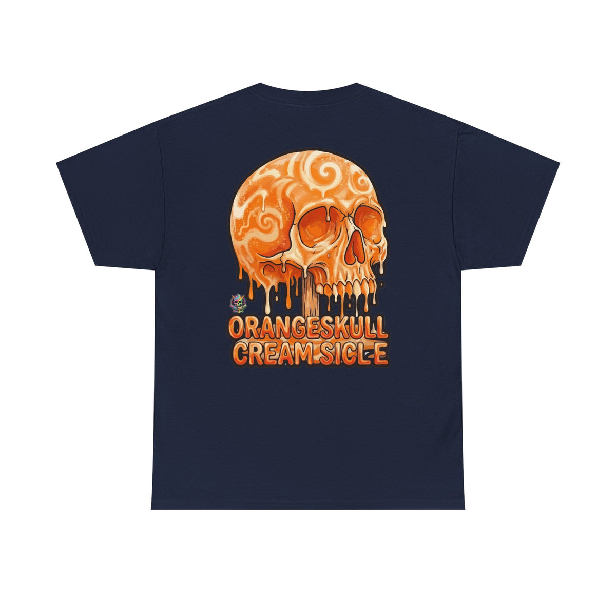 Skullcream-Orangeskull Cream Sickle T-Shirt | Colorful Drip Graphic Tee