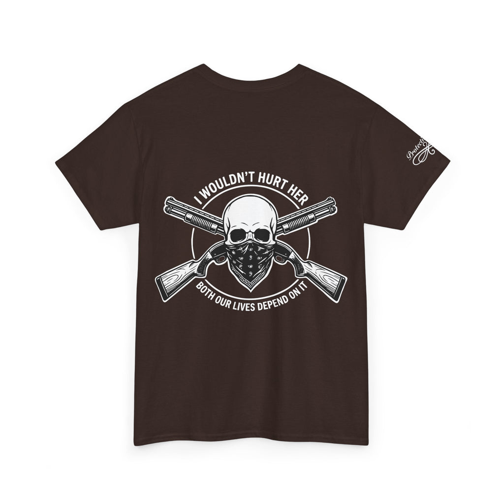 Protective Dad-Shotguns T-Shirt | Here’s Your Warning | White Font