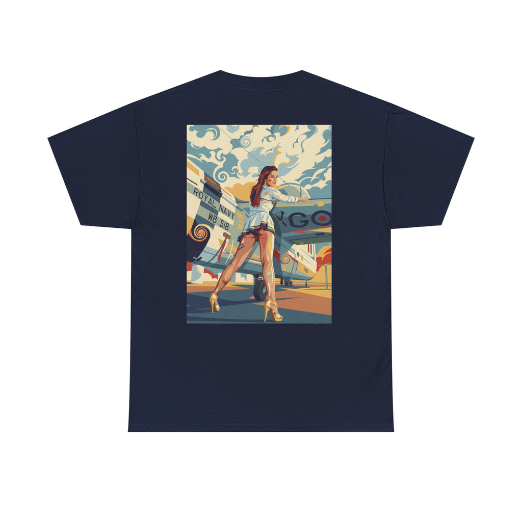 Good Girl-Pin Up Stewardess T-Shirt | Parental Advisory  for the Bearded