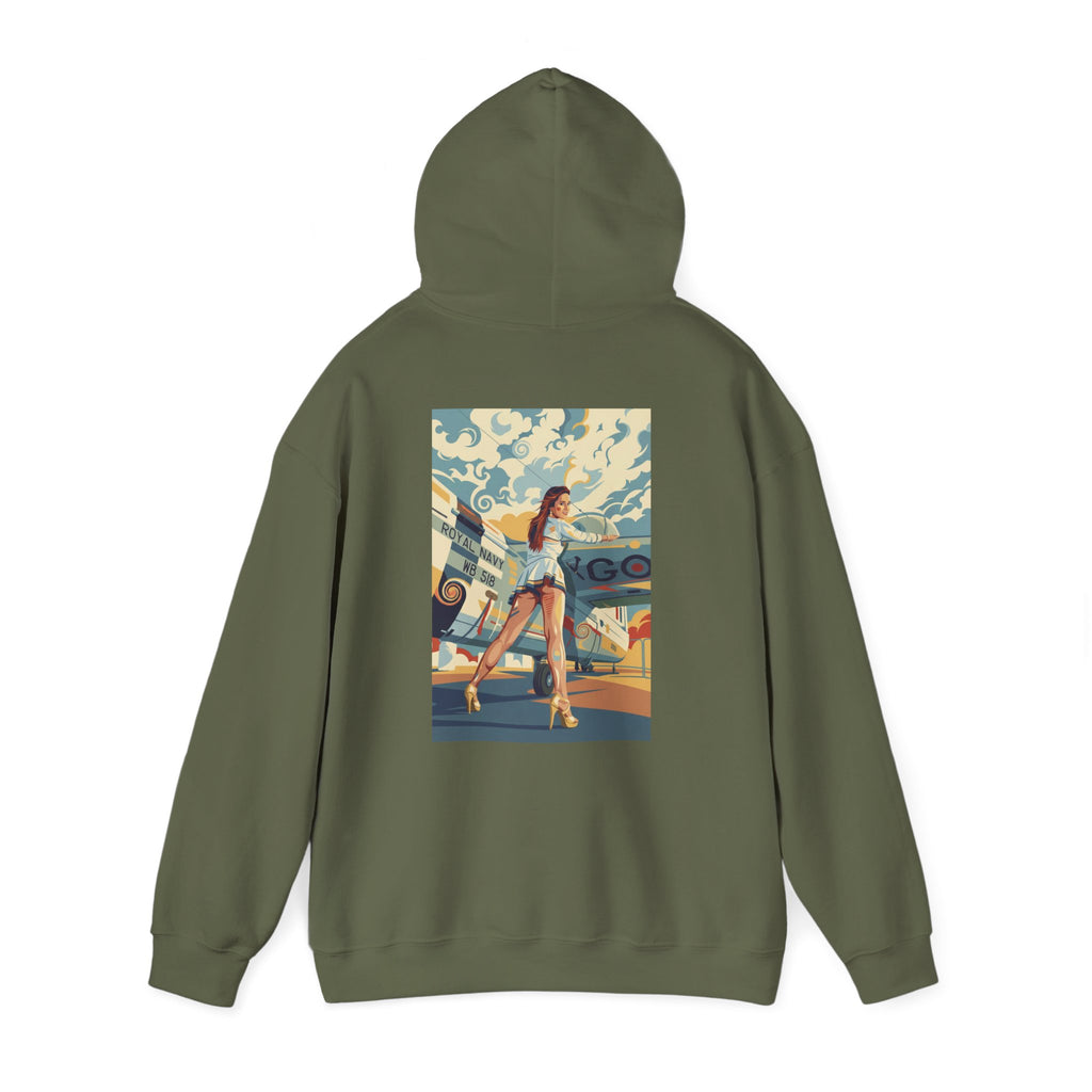 Yes Sir-Pin Up Stewardess Hoodie | Parental Advisory  for the Bearded