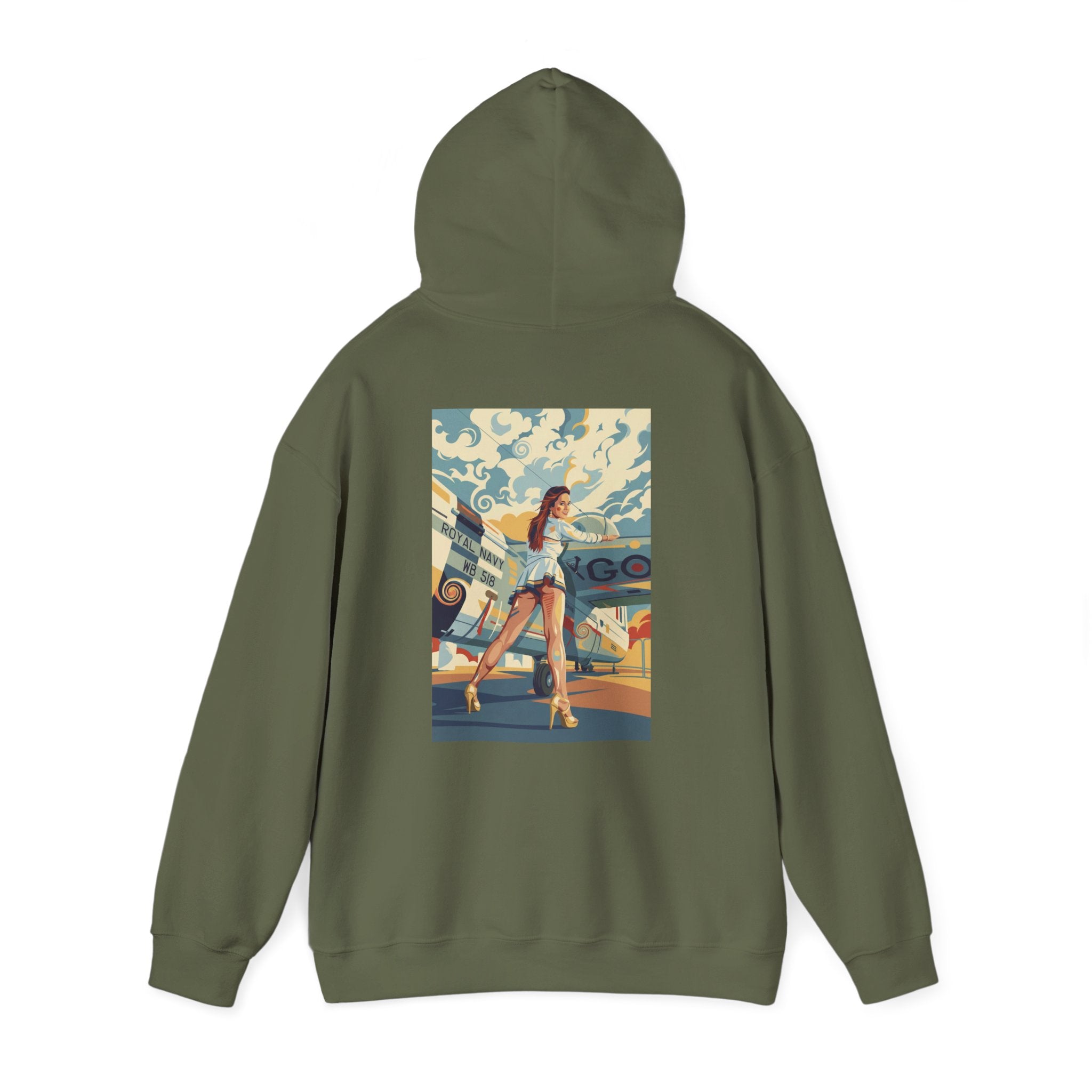 Yes Sir-Pin Up Stewardess Hoodie | Parental Advisory  for the Bearded