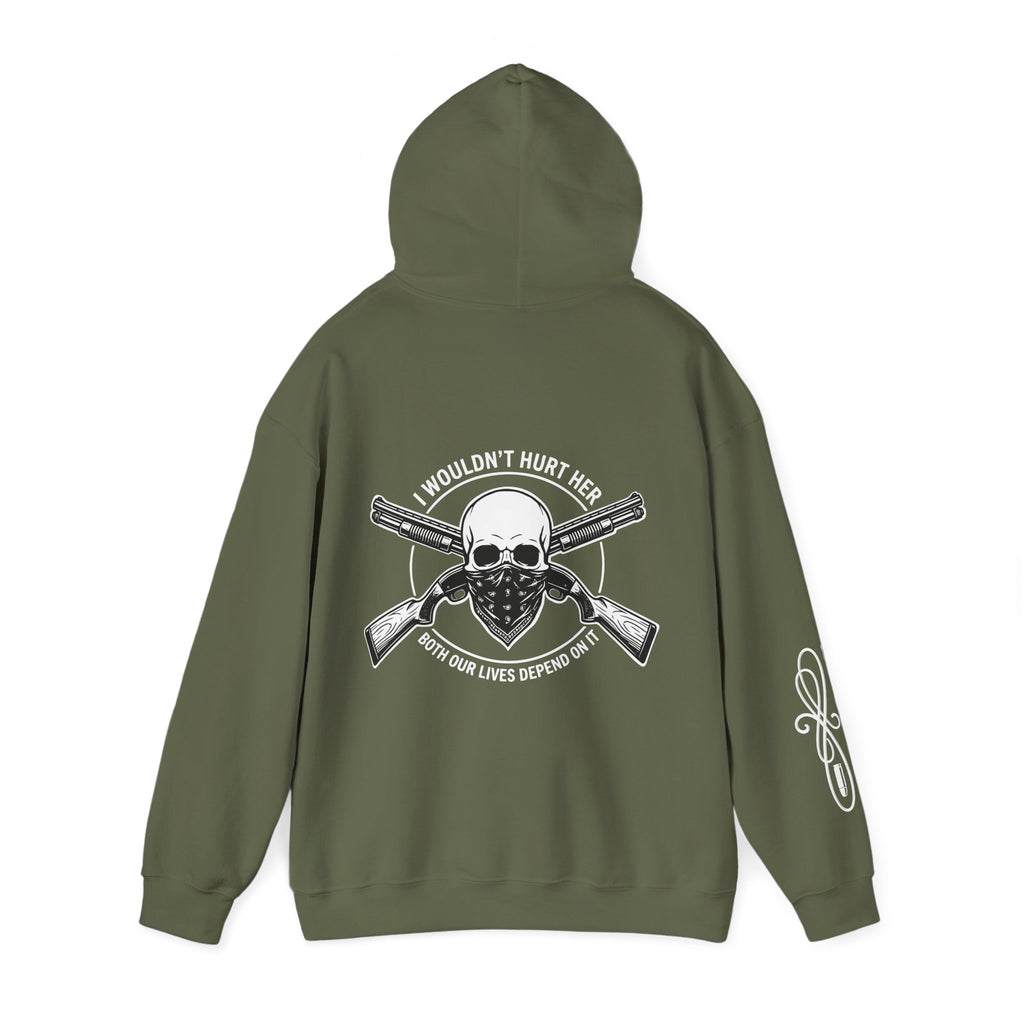 Protective Dad-Shotguns Hoodie | Here’s Your Warning | White Font