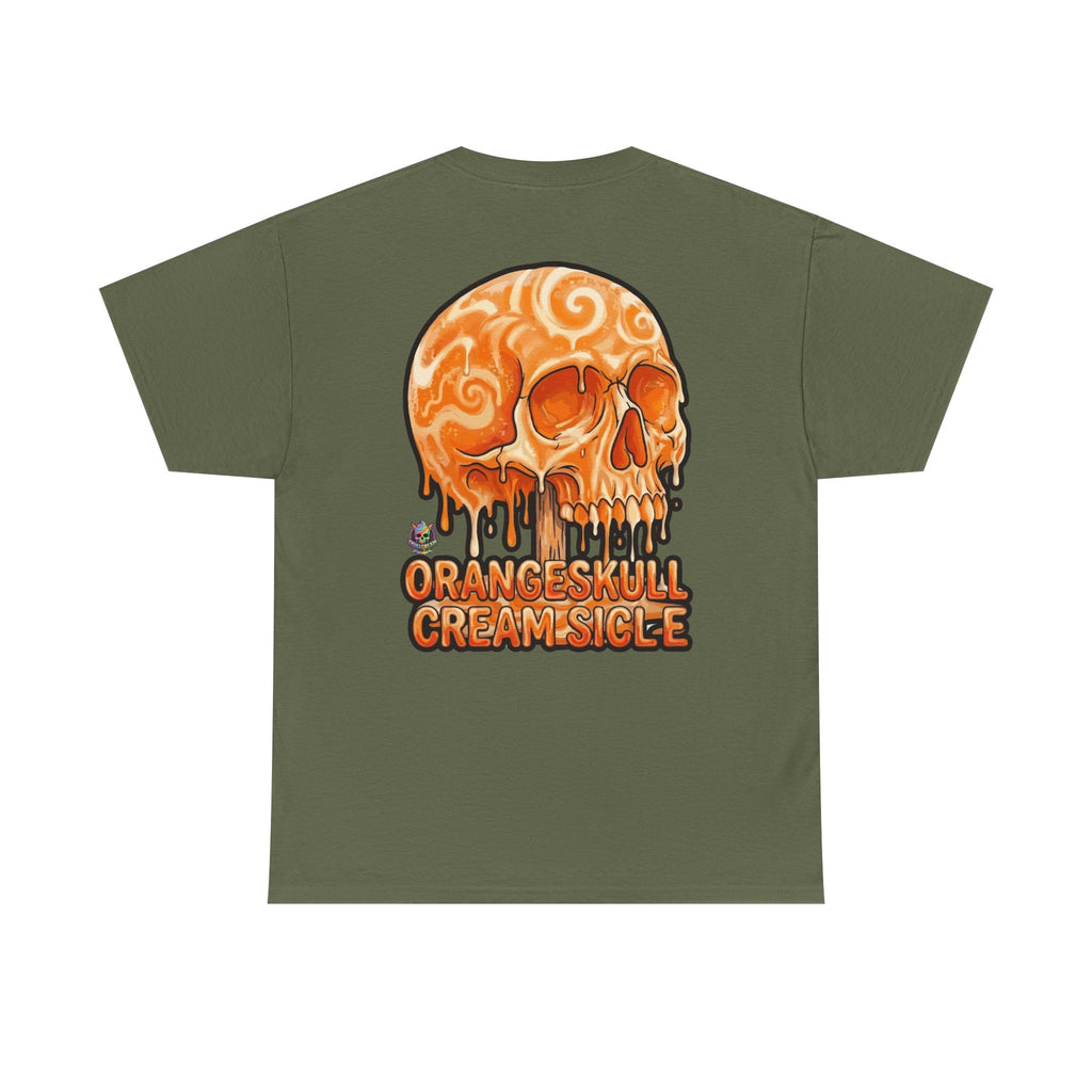Skullcream-Orangeskull Cream Sickle T-Shirt | Colorful Drip Graphic Tee