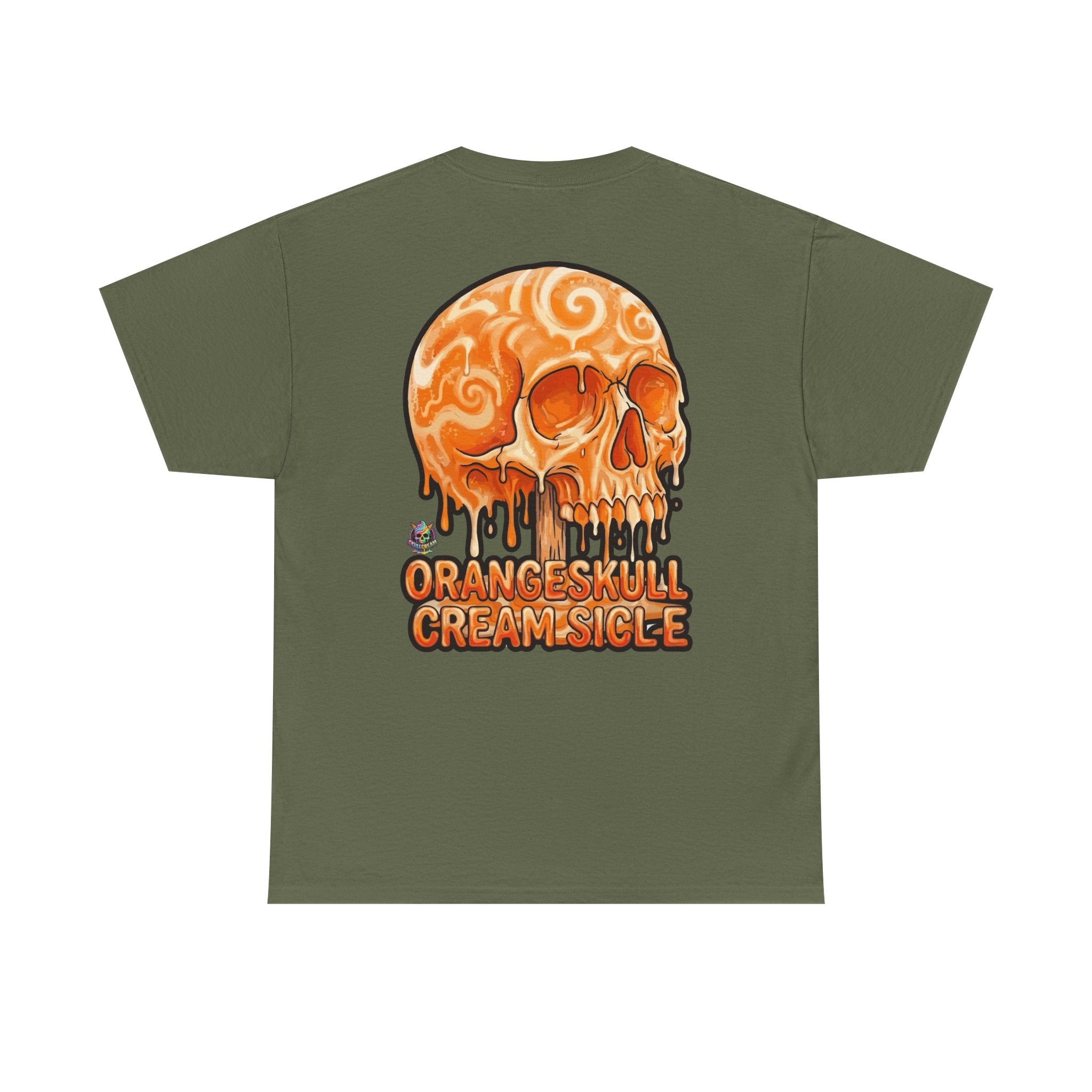 Skullcream-Orangeskull Cream Sickle T-Shirt | Colorful Drip Graphic Tee